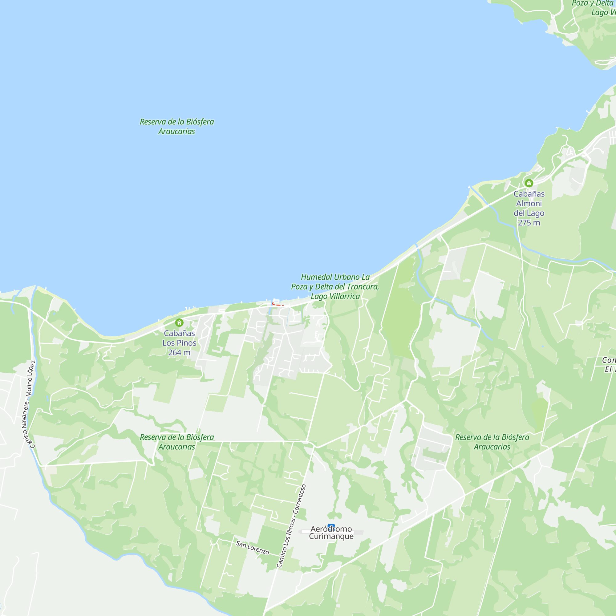 Cabañas Altomisimali Pucón map