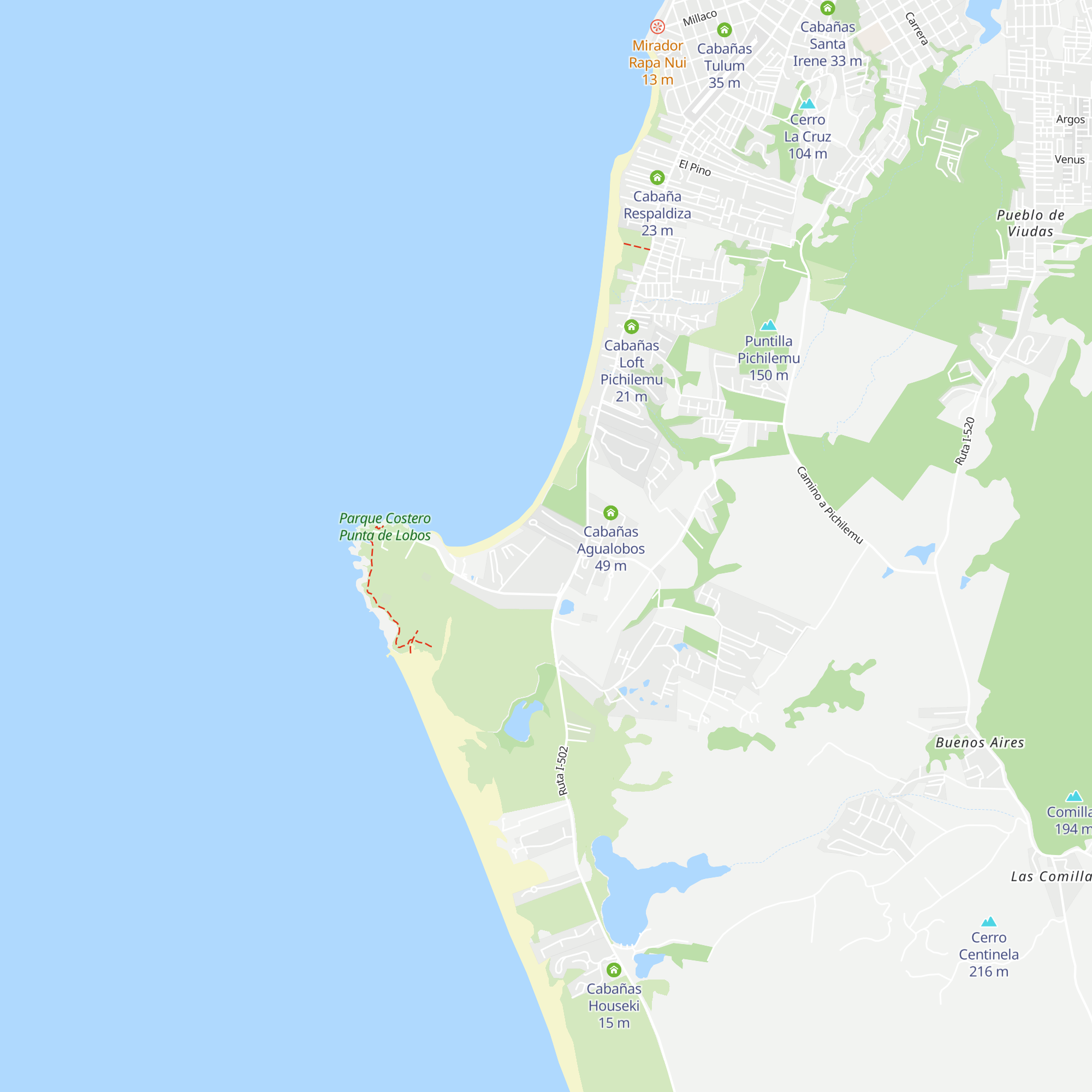 Cabañas Loica map