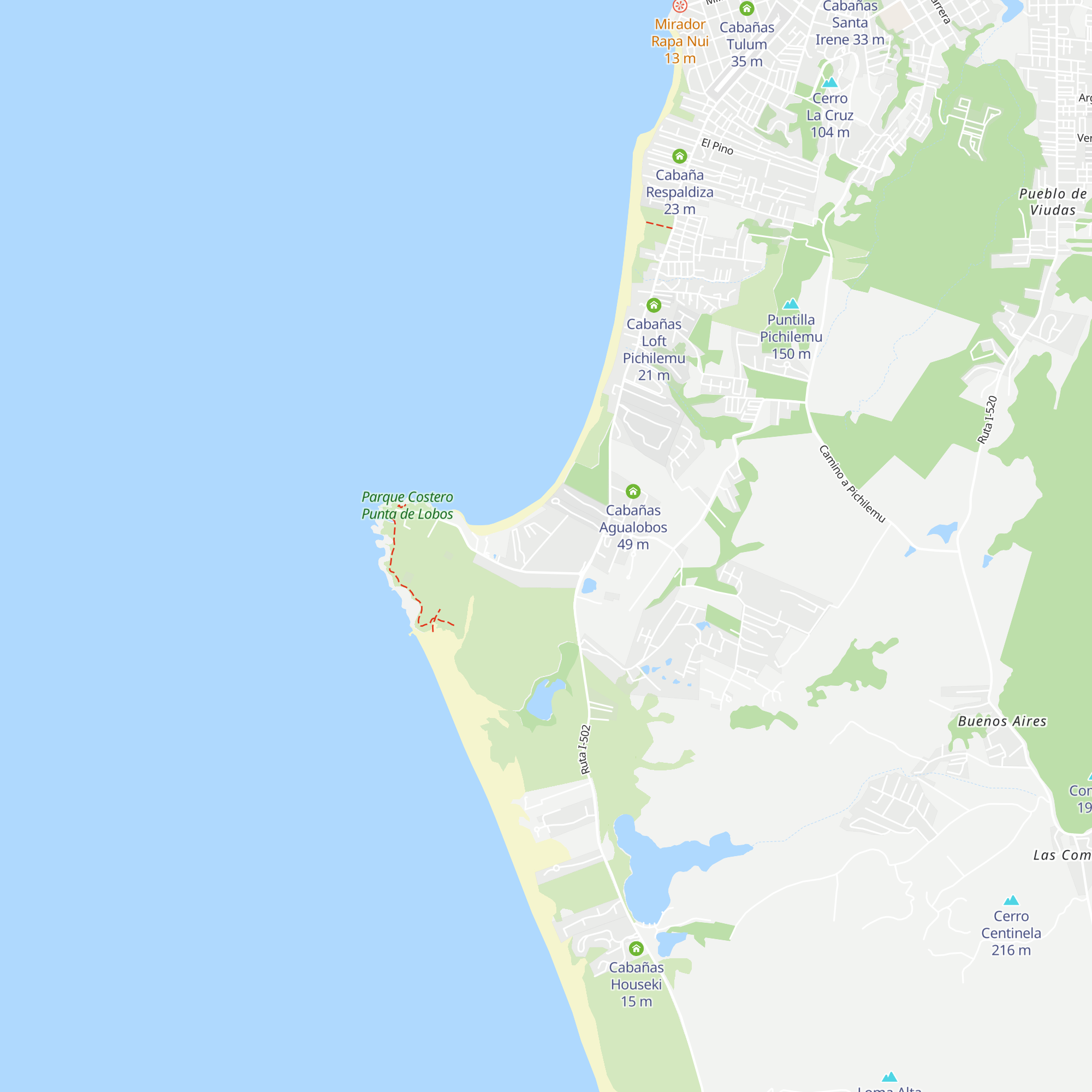 Cabañas Cantomar map