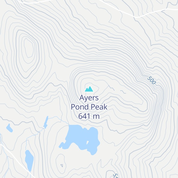 Map of Ayers Pond Peak