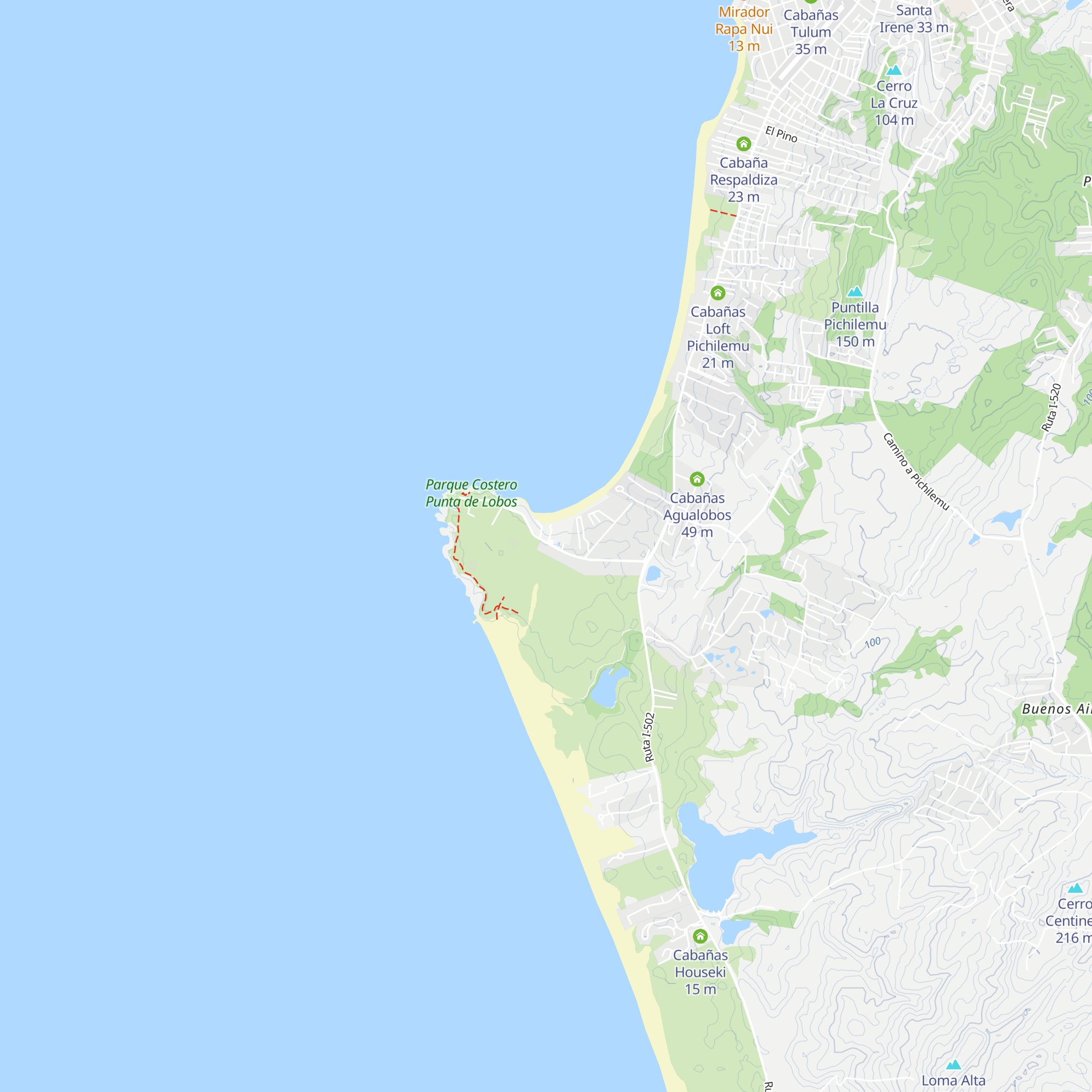 Cabañas Vacacionales map