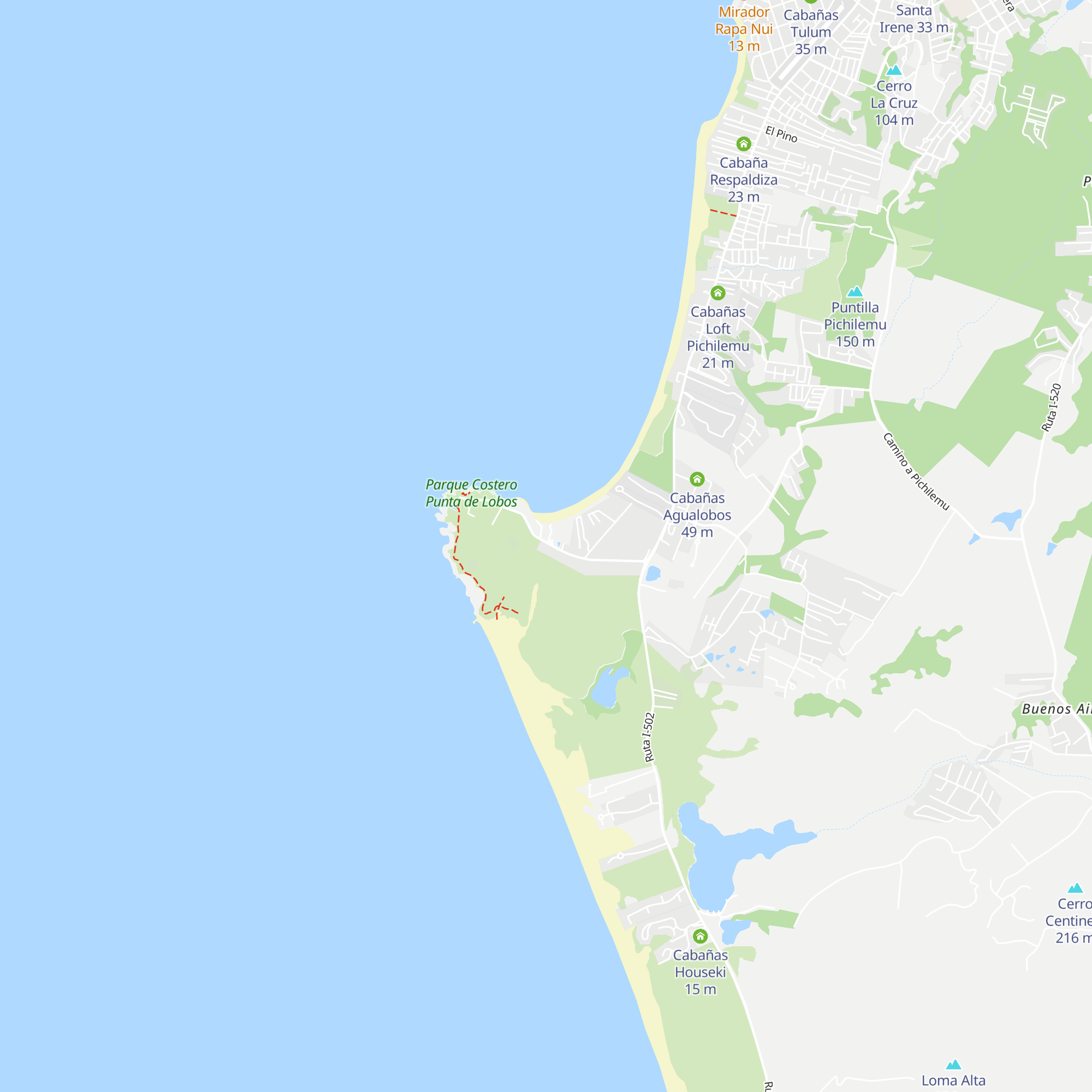 Cabañas Vacacionales map