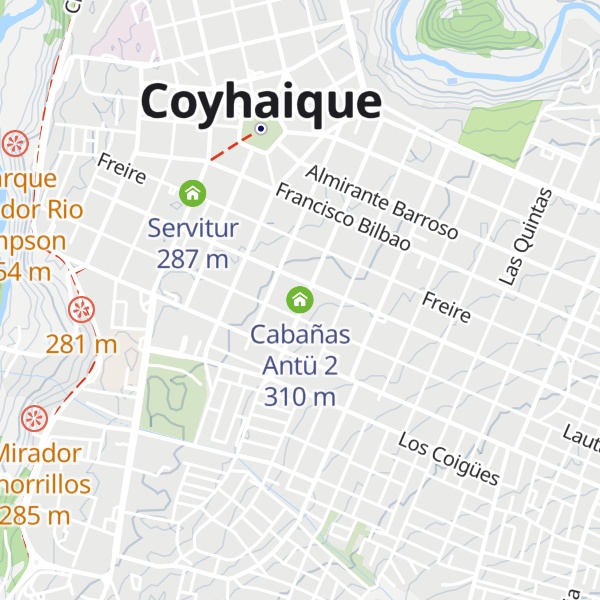 Map of Cabañas Antü 2
