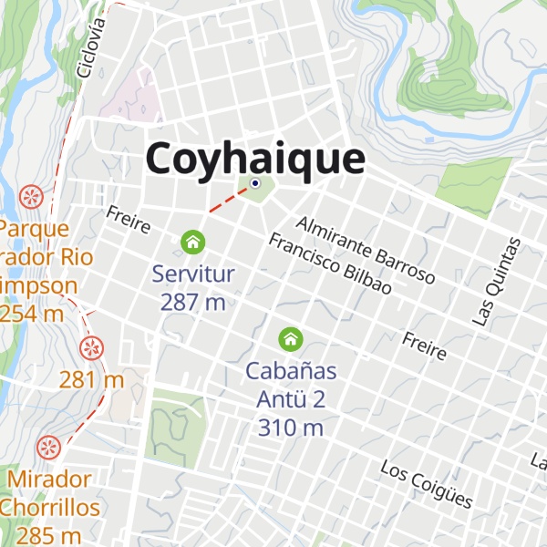 Map of Cabanas San Sebastian