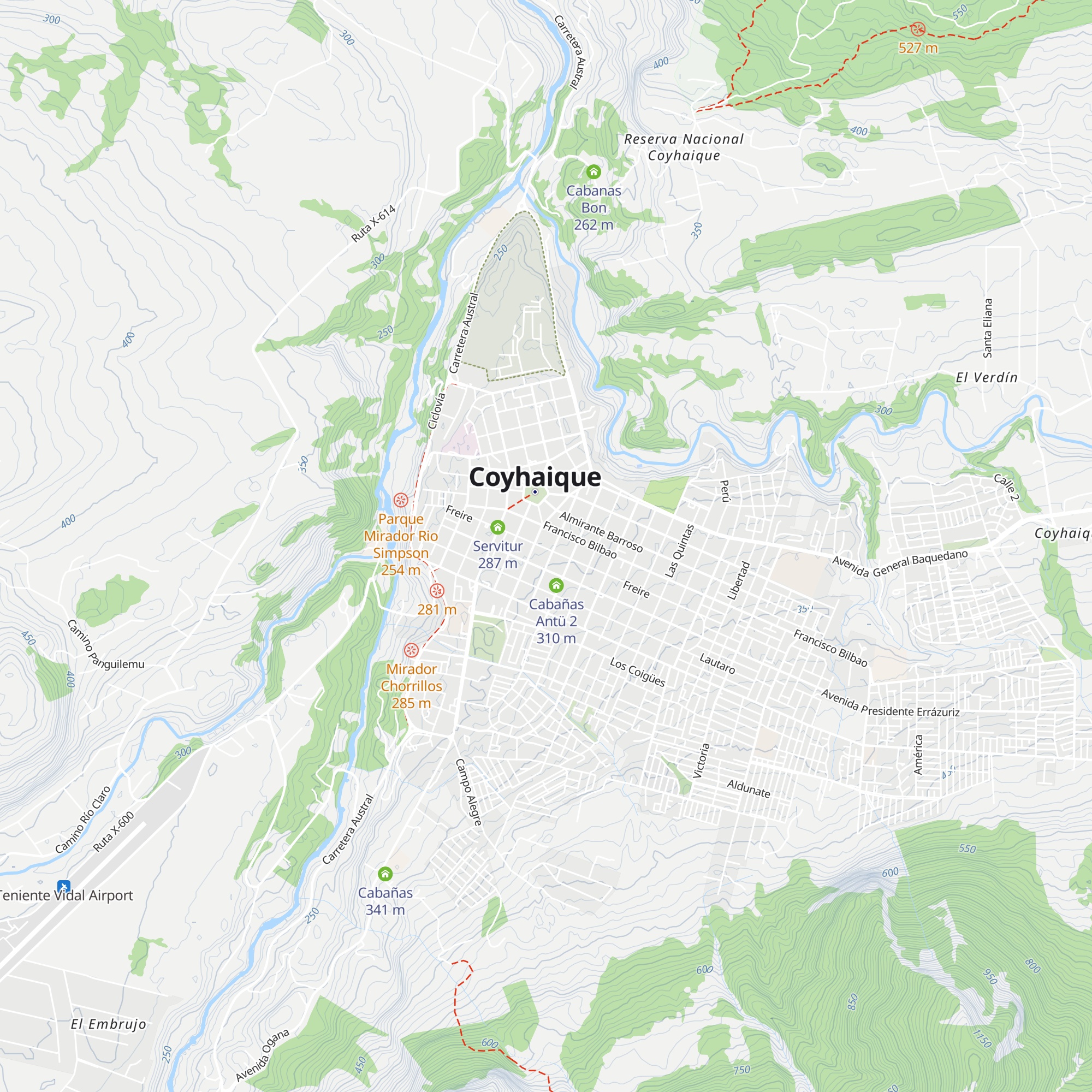 Cabanas San Sebastian map