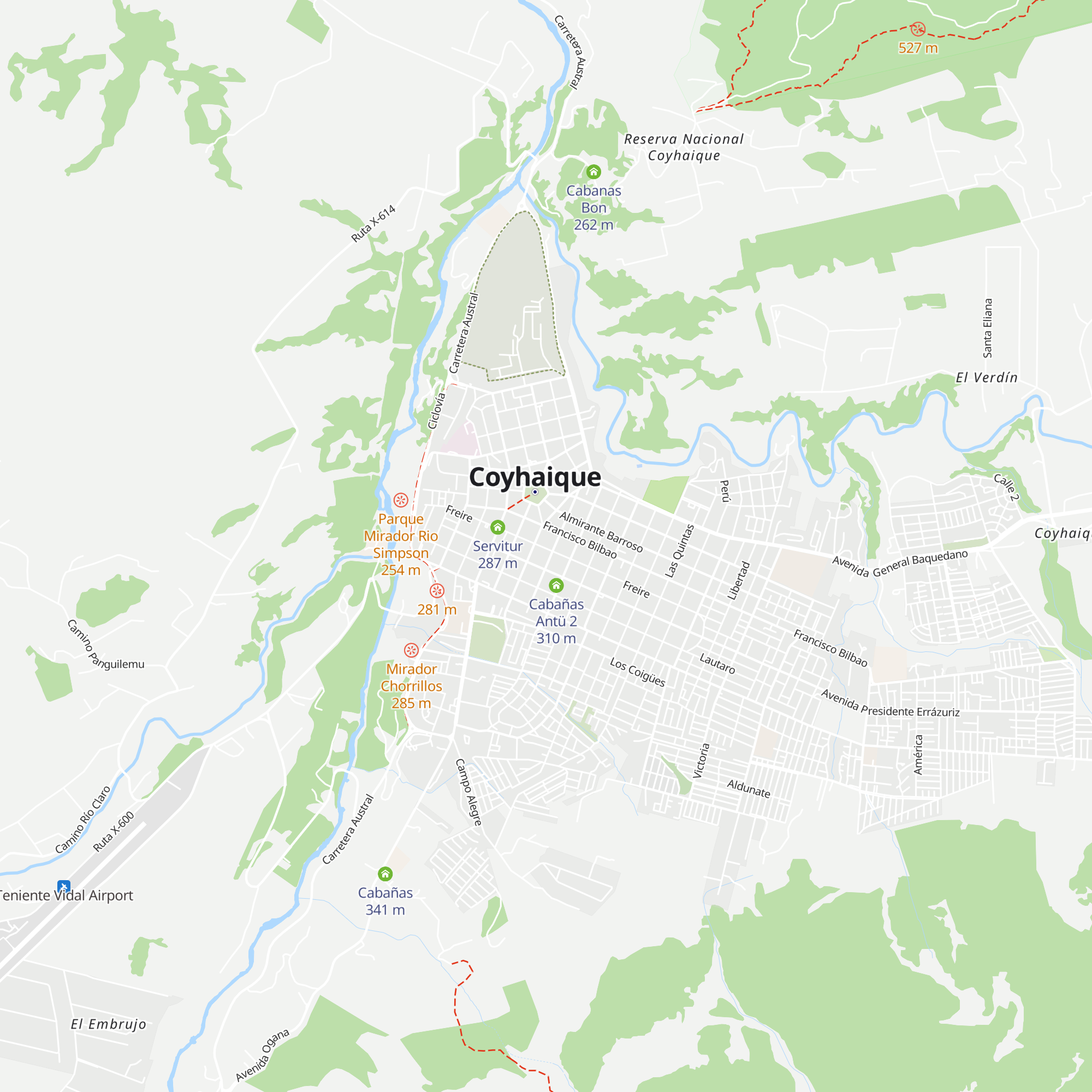 Cabanas San Sebastian map