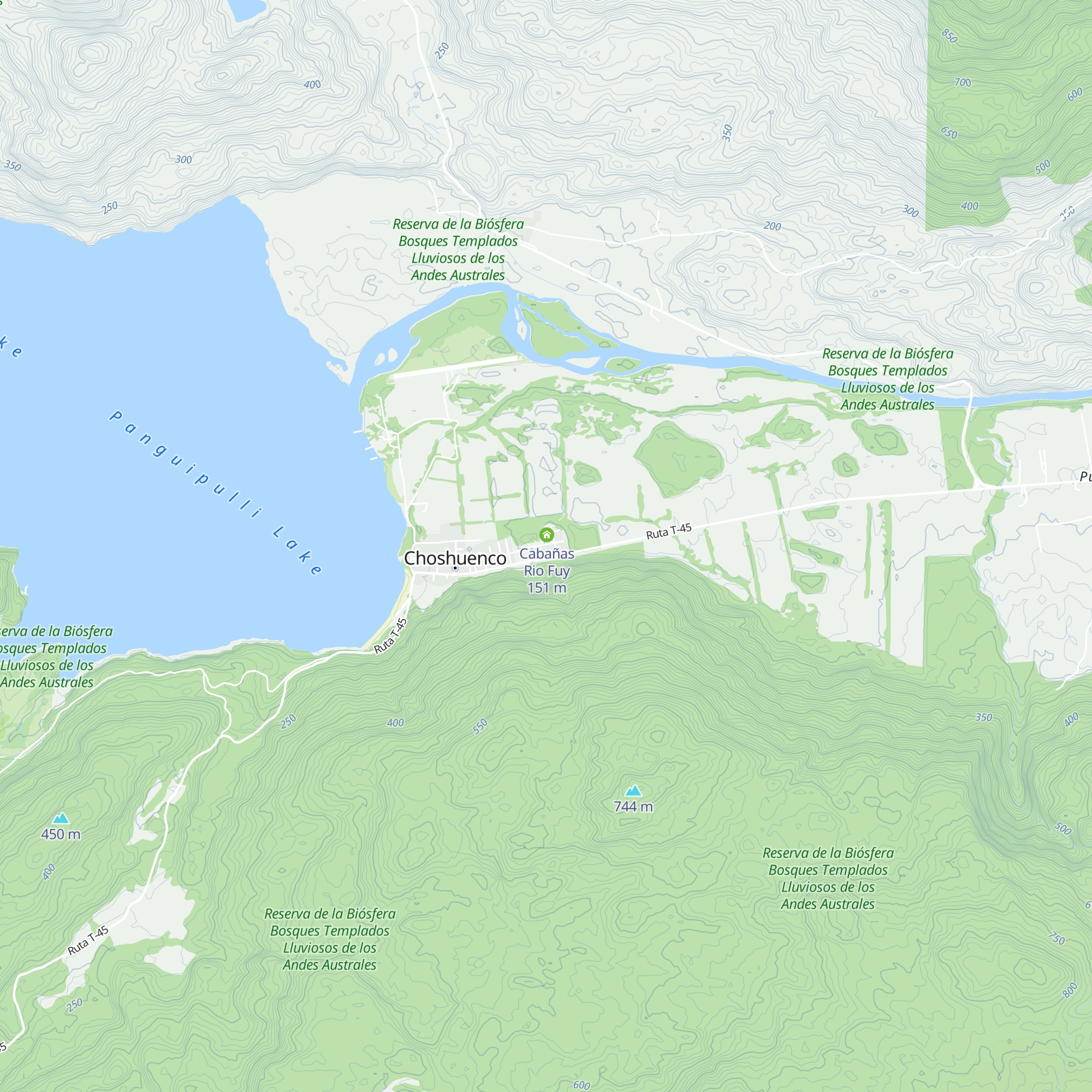 Cabañas Choshuenco map
