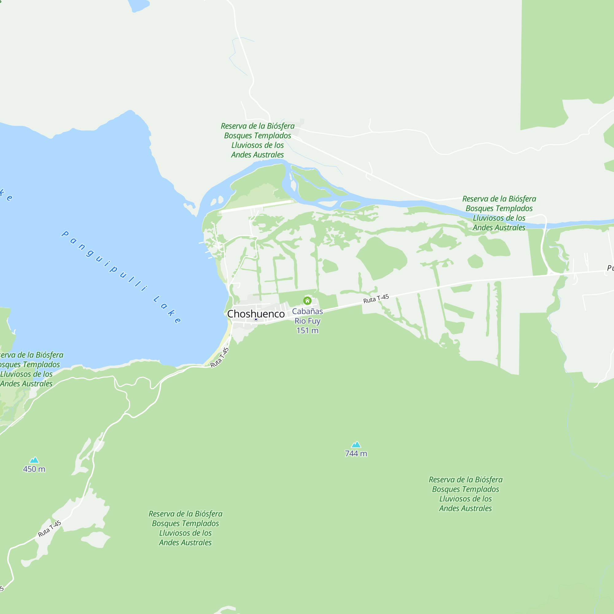 Cabañas Choshuenco map