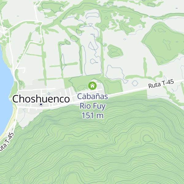 Map of Cabañas Choshuenco