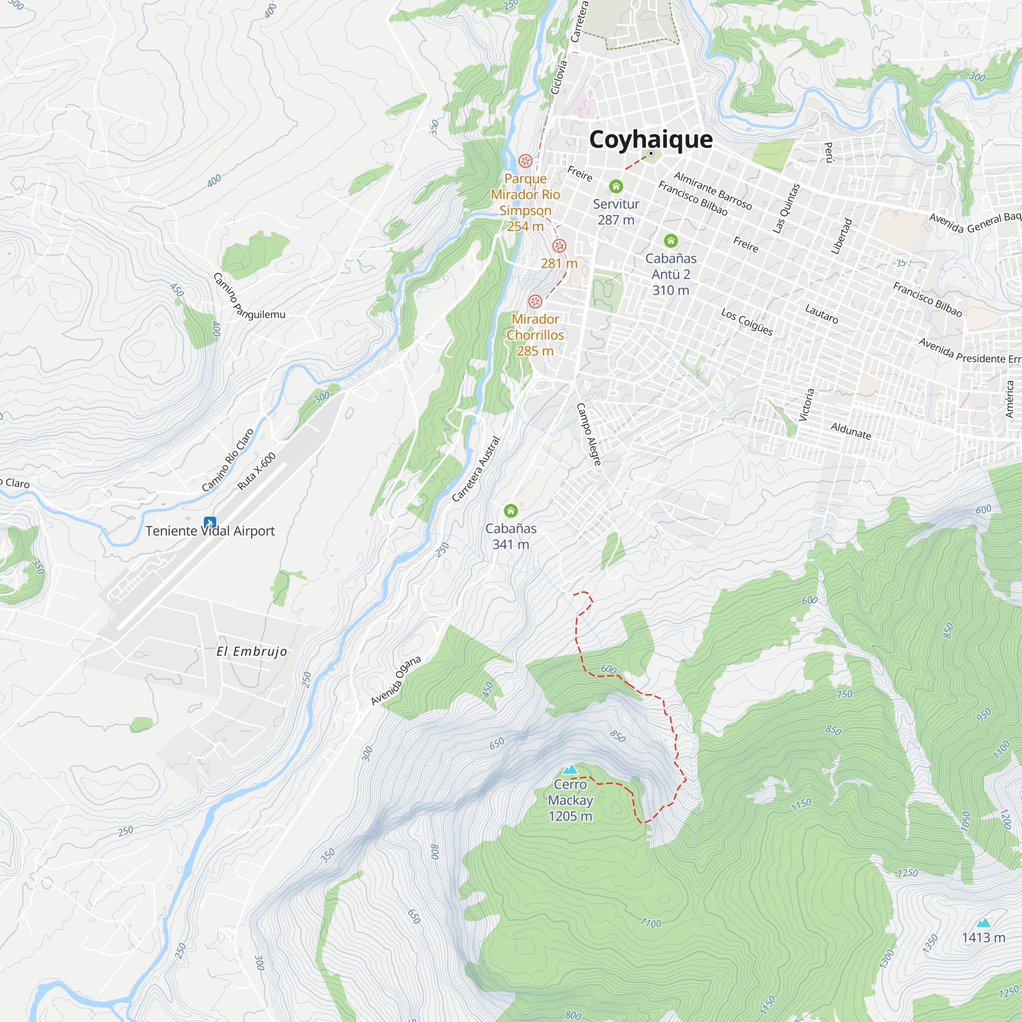 Cabañas map