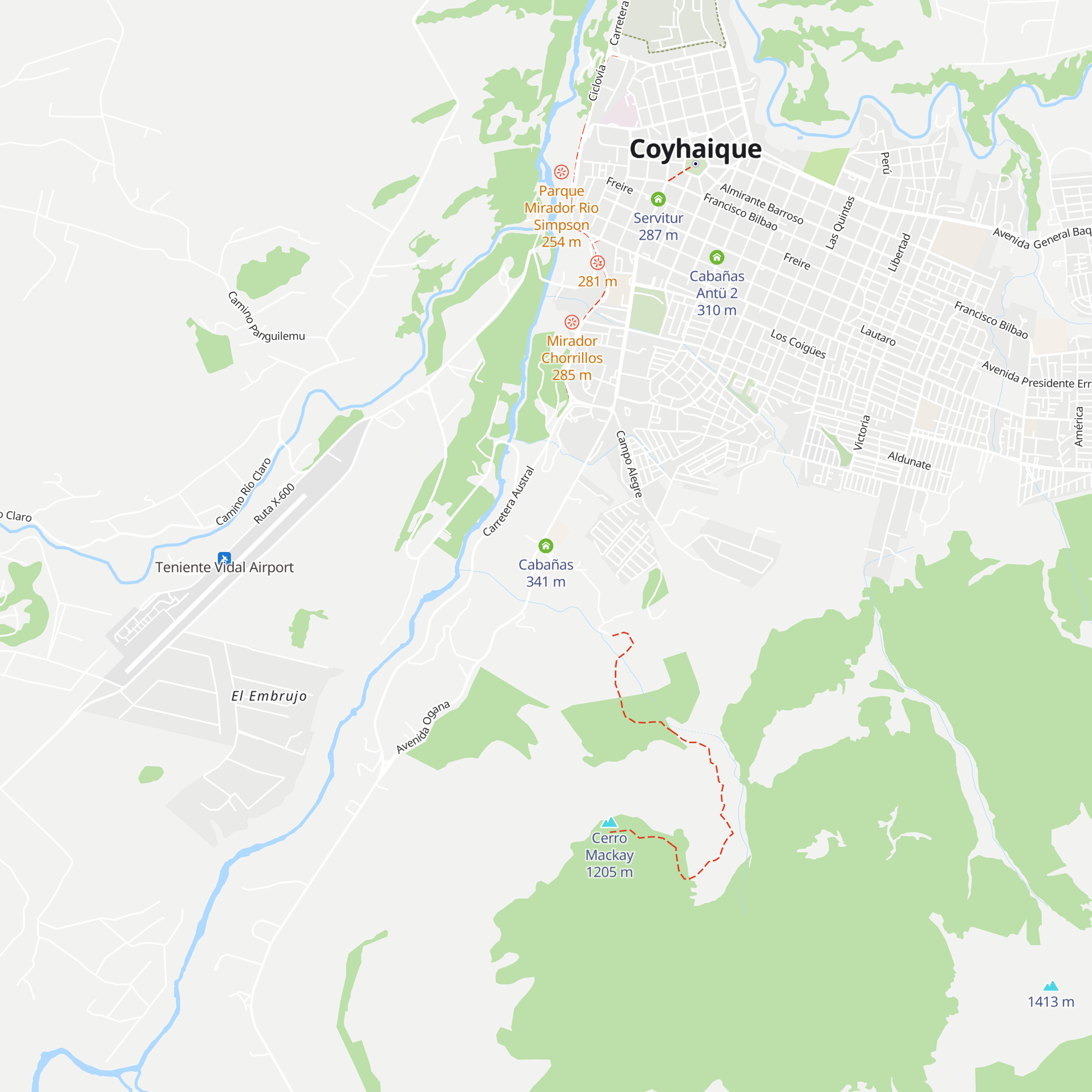 Cabañas map