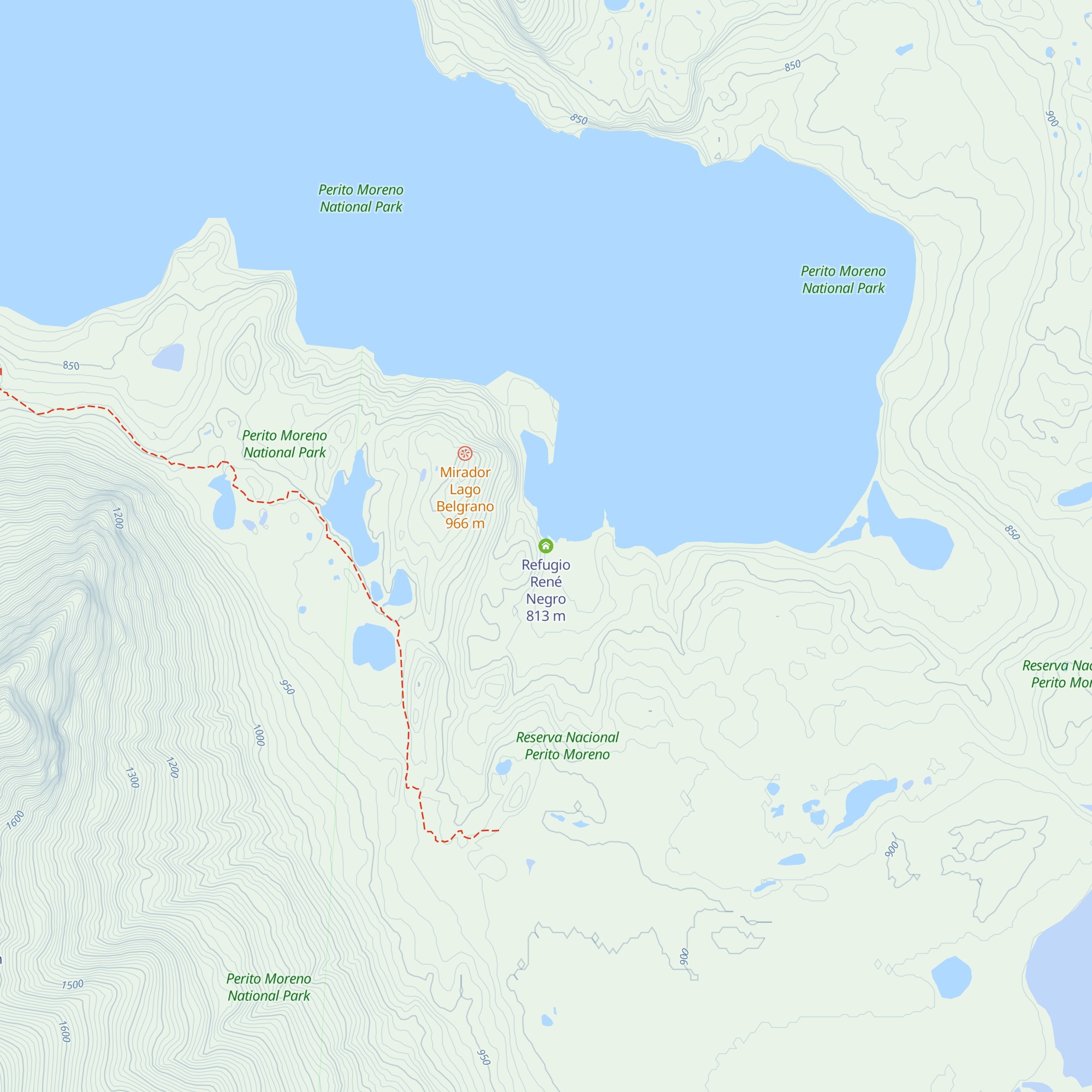 Refugio René Negro map