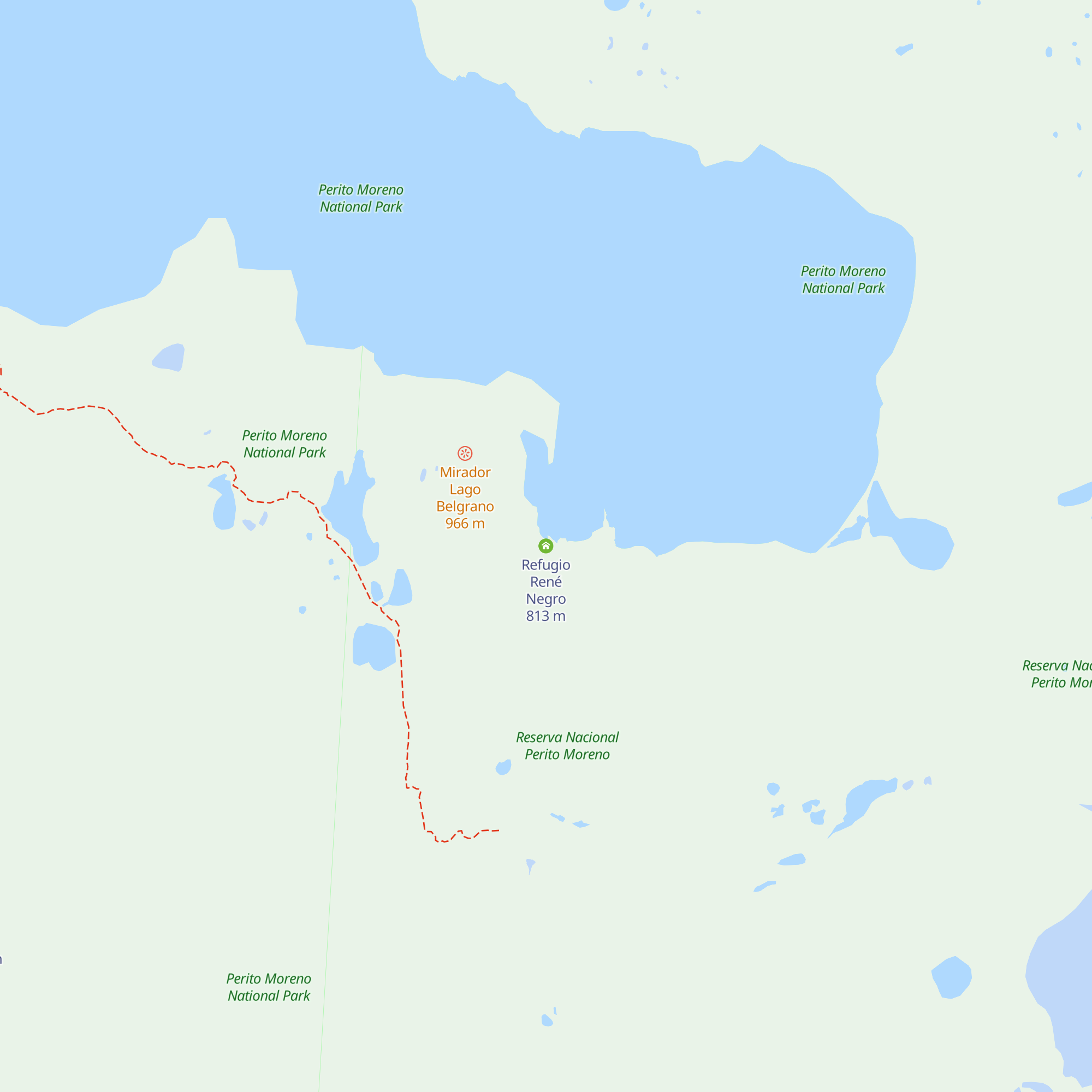 Refugio René Negro map