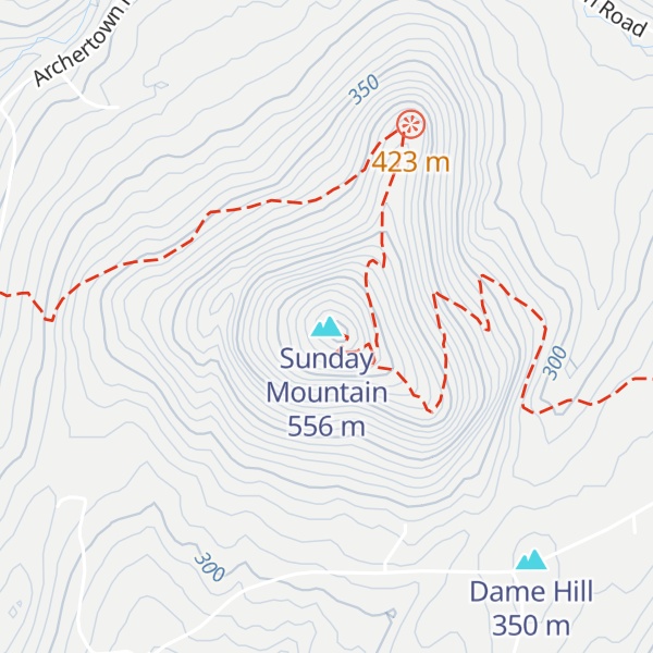 Map of Sunday Mountain