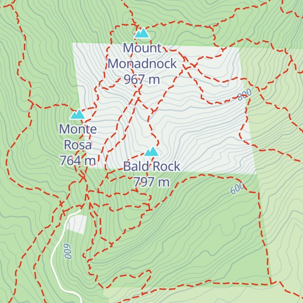 Map of Bald Rock