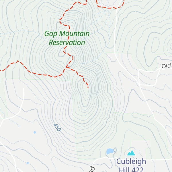 Map of Gap Mountain - South Peak