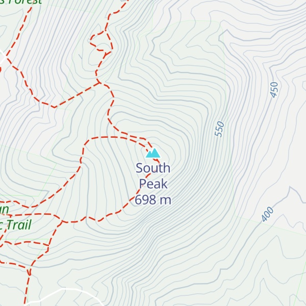 Map of South Peak