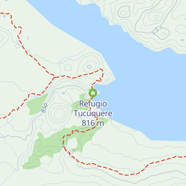 Map of Refugio Tucúquere
