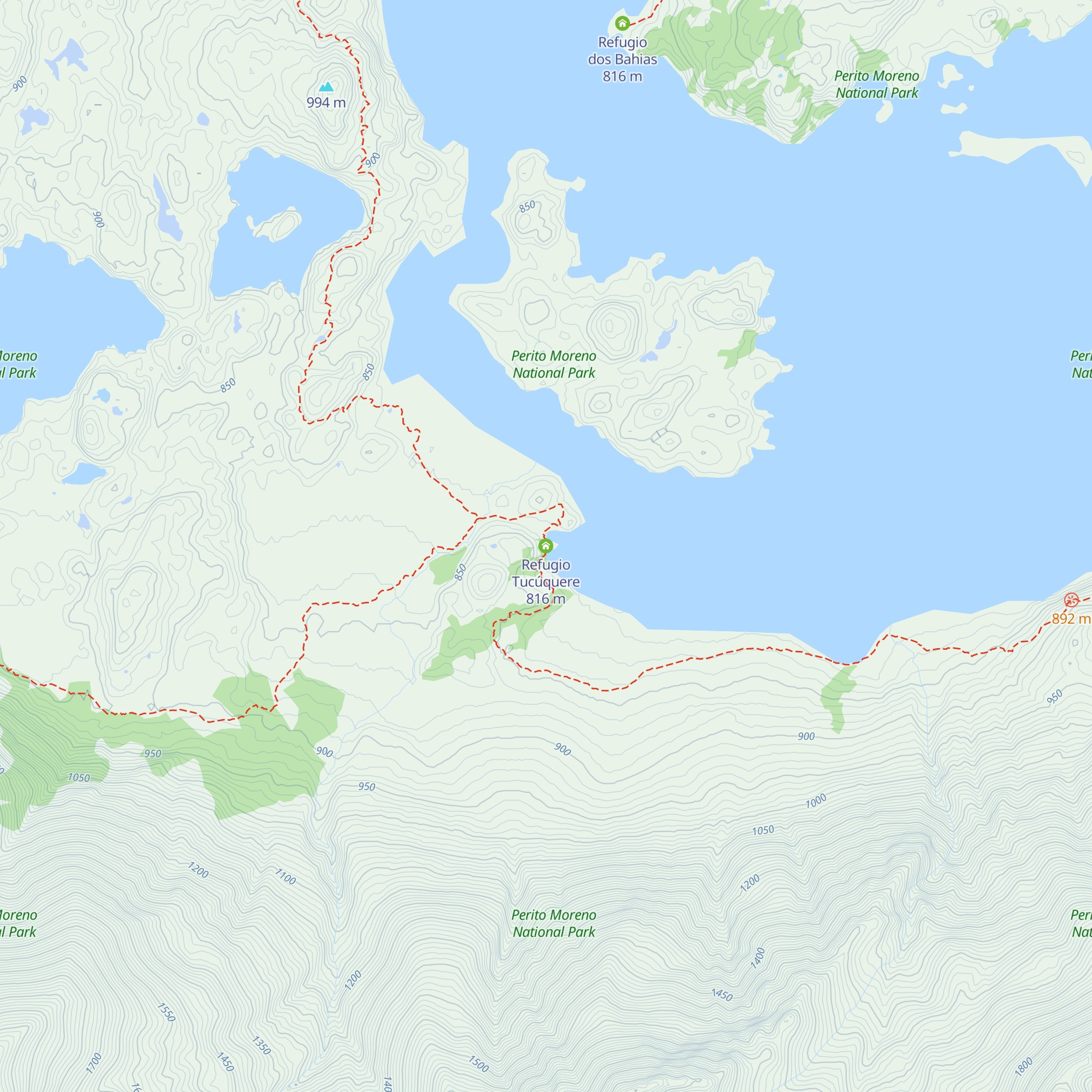 Refugio Tucúquere map