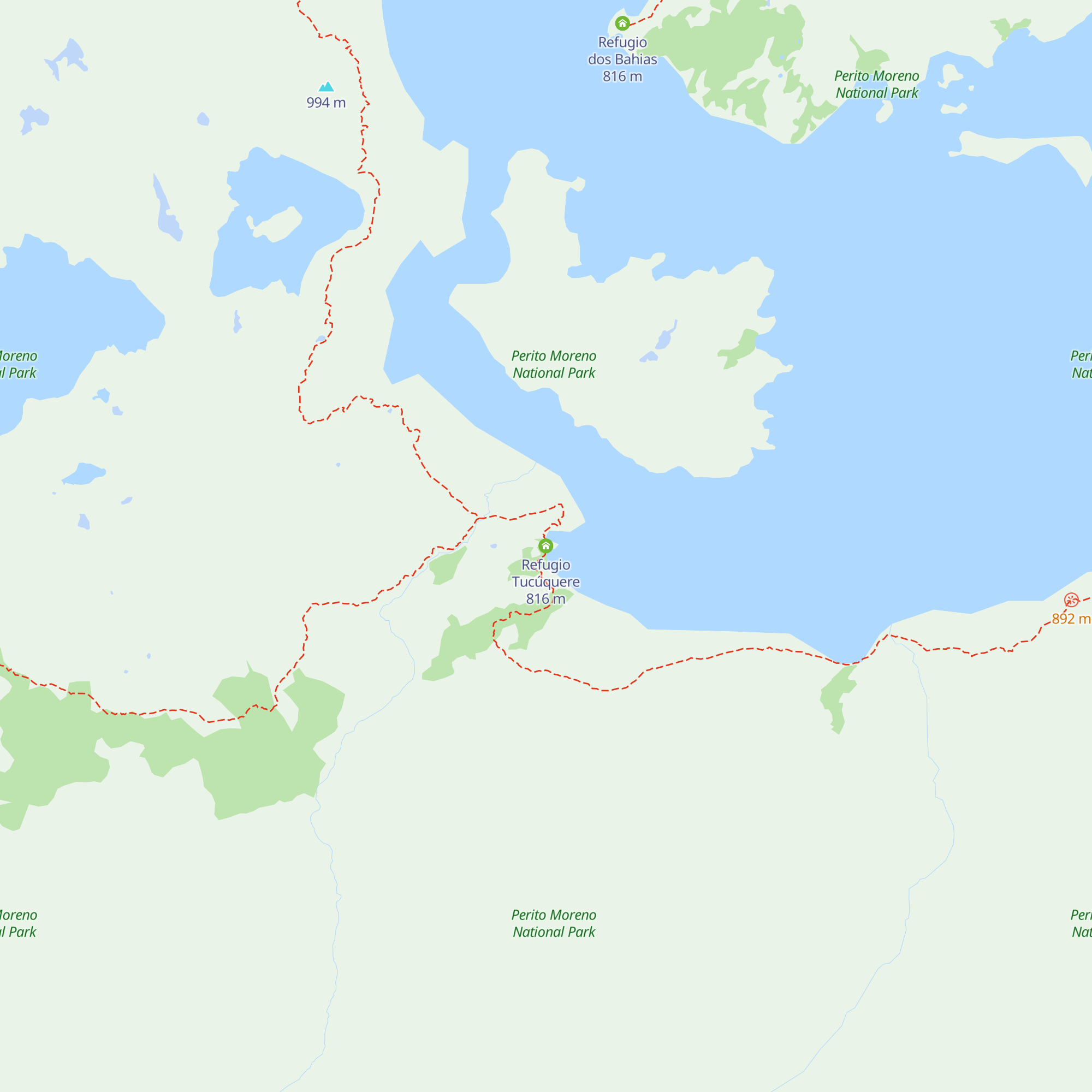 Refugio Tucúquere map