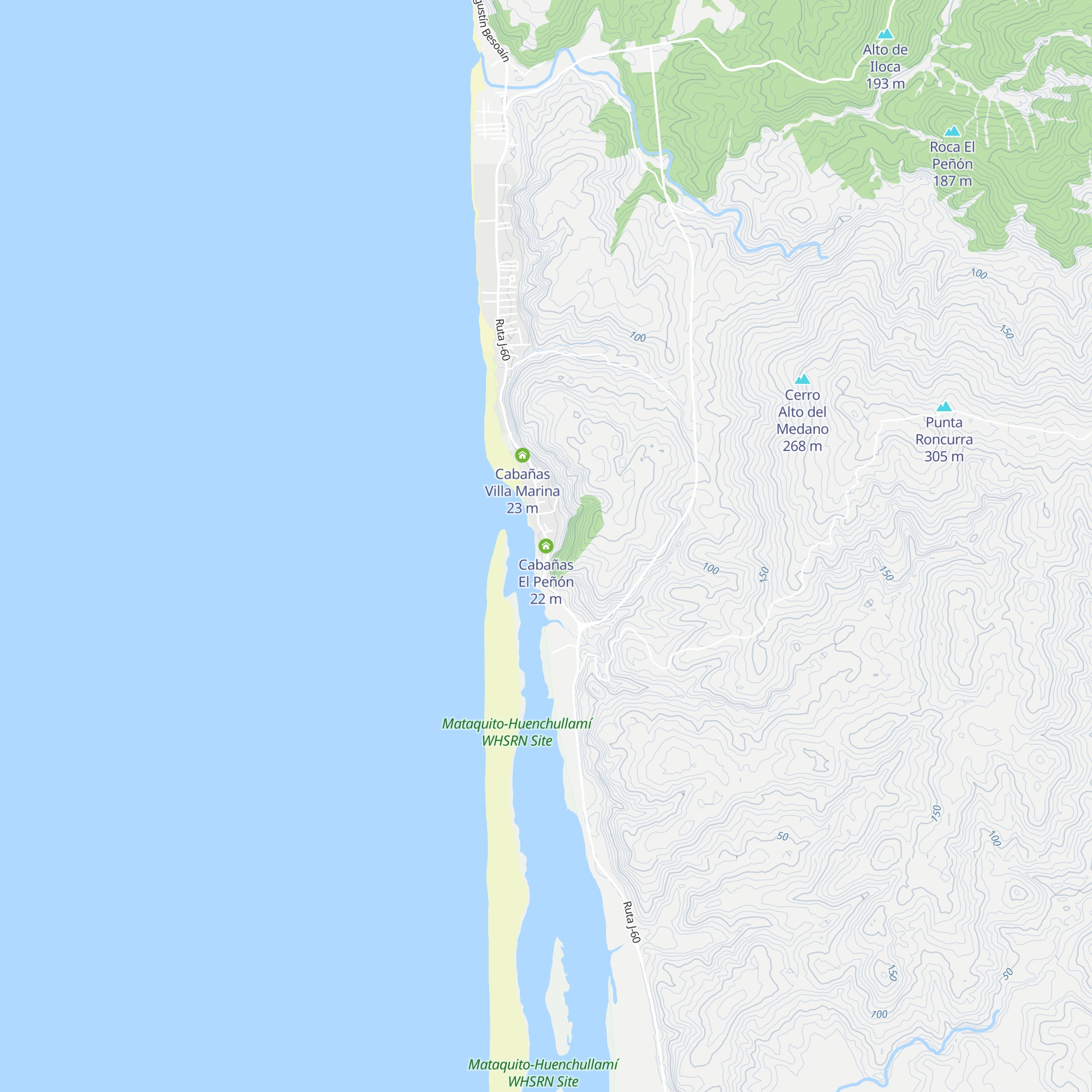Cabañas El Peñón map
