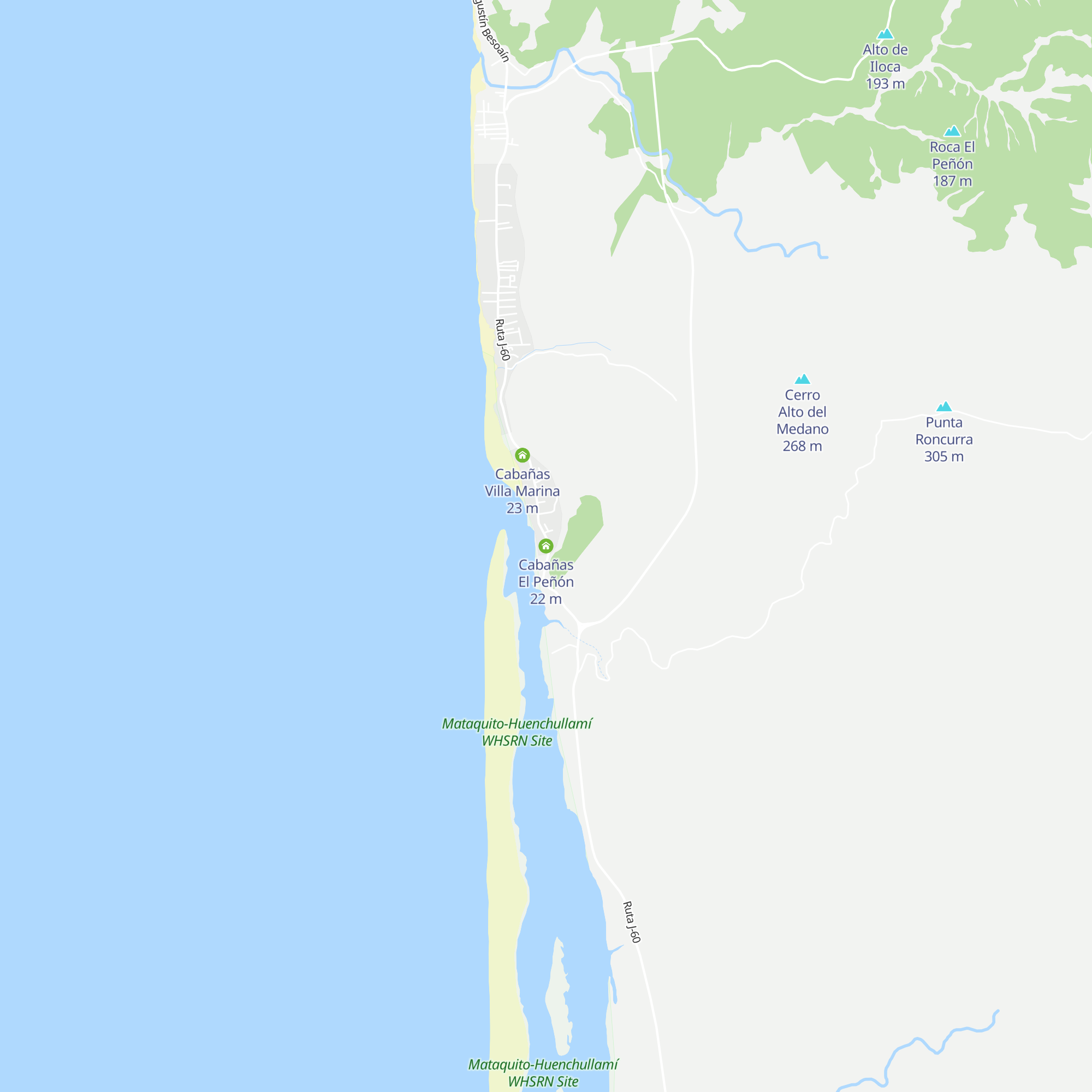 Cabañas El Peñón map