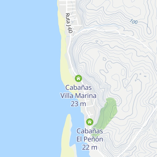 Map of Cabañas Villa Marina