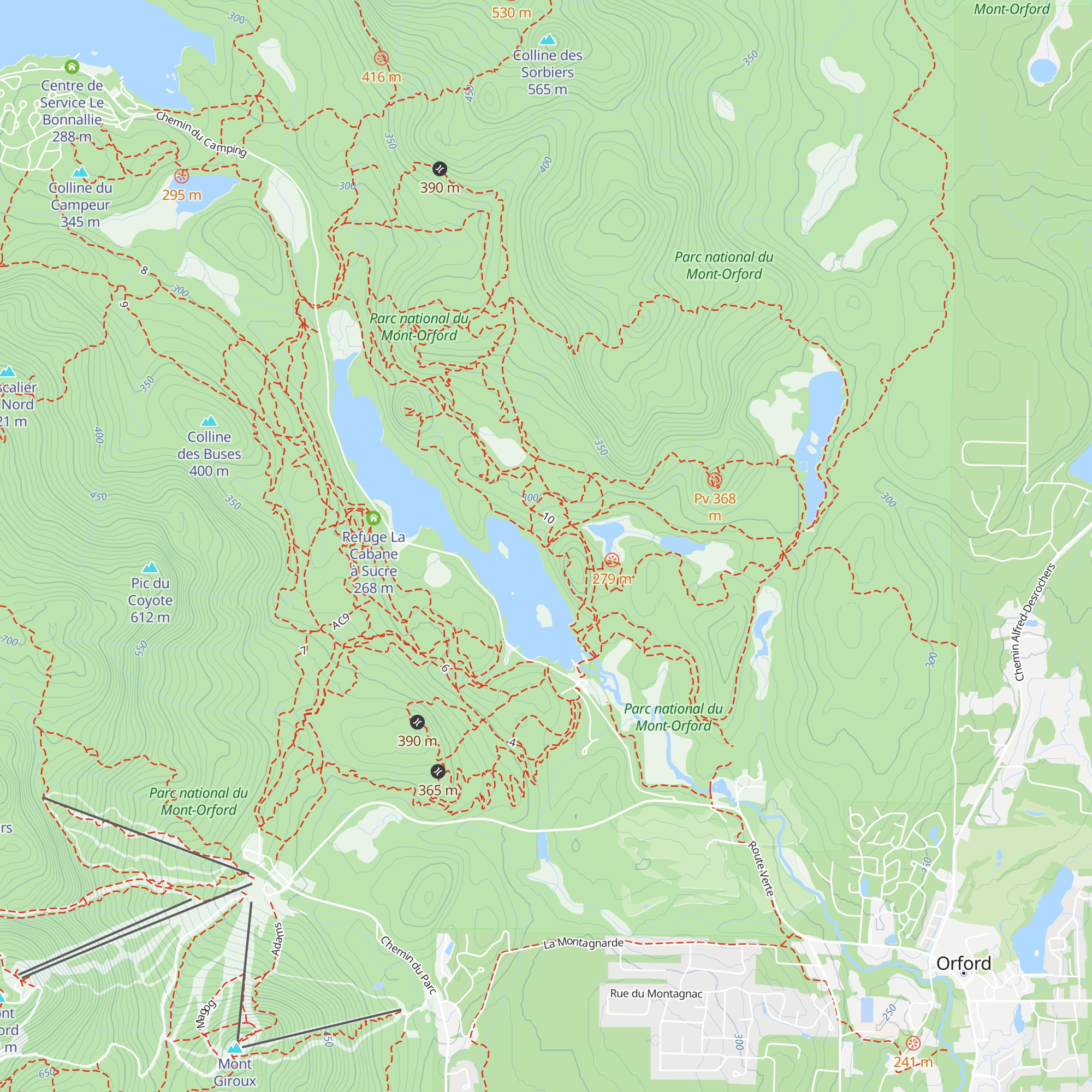Refuge Le Vieux camp map
