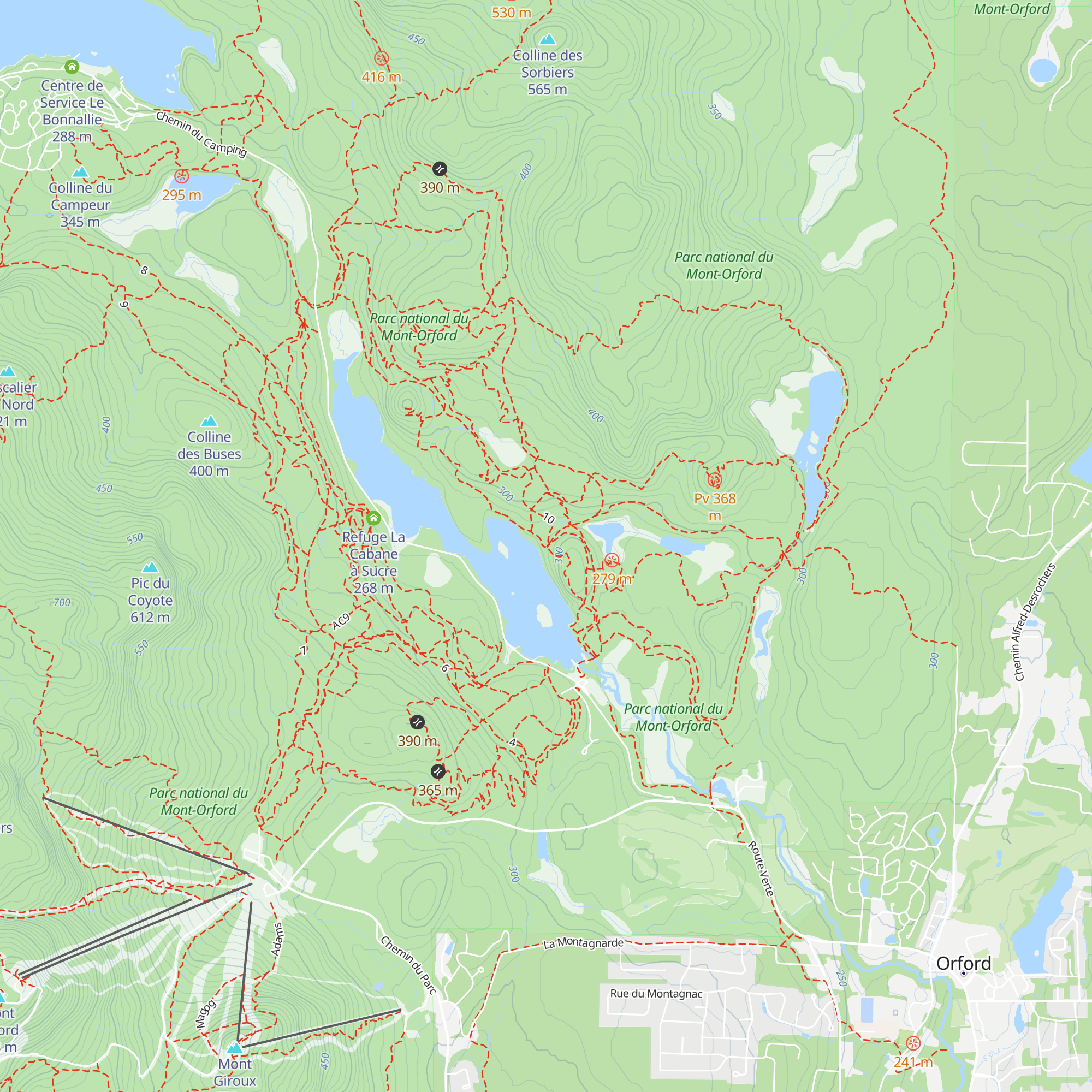Refuge Le Vieux camp map