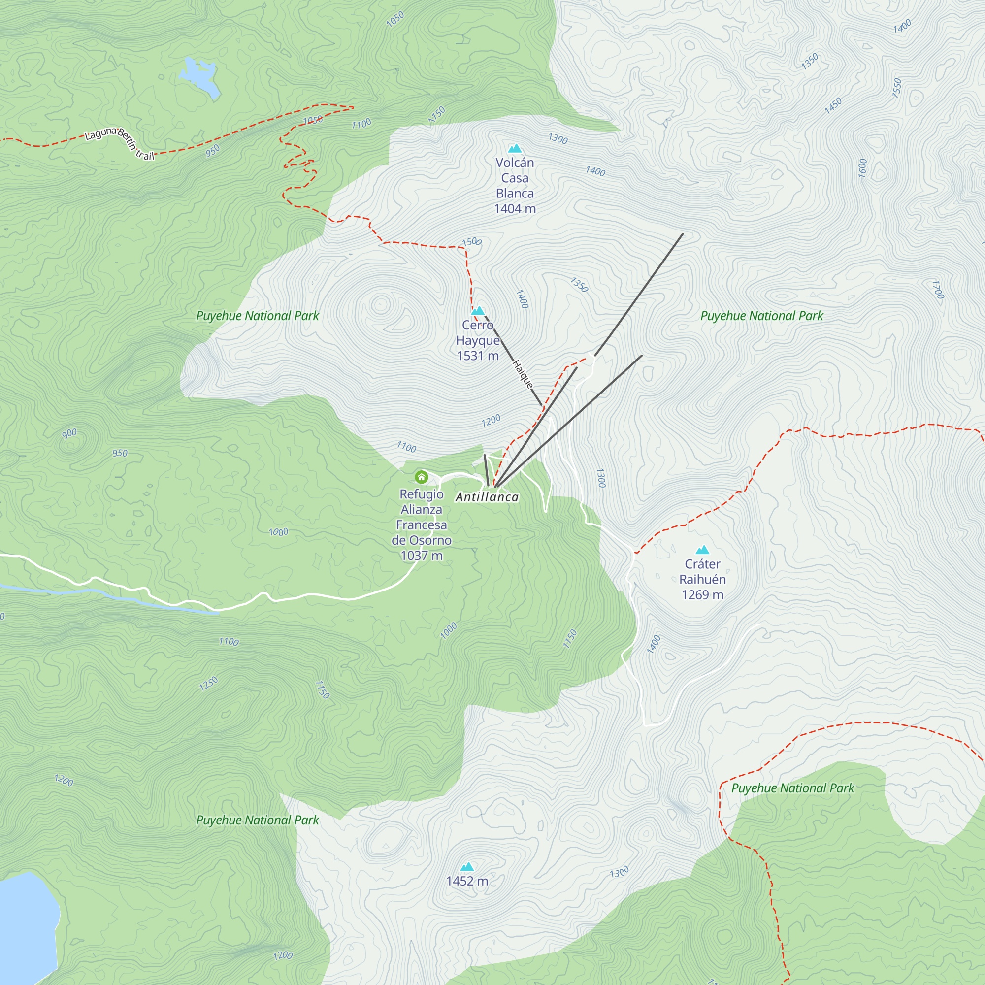 Refugio Antillanca map