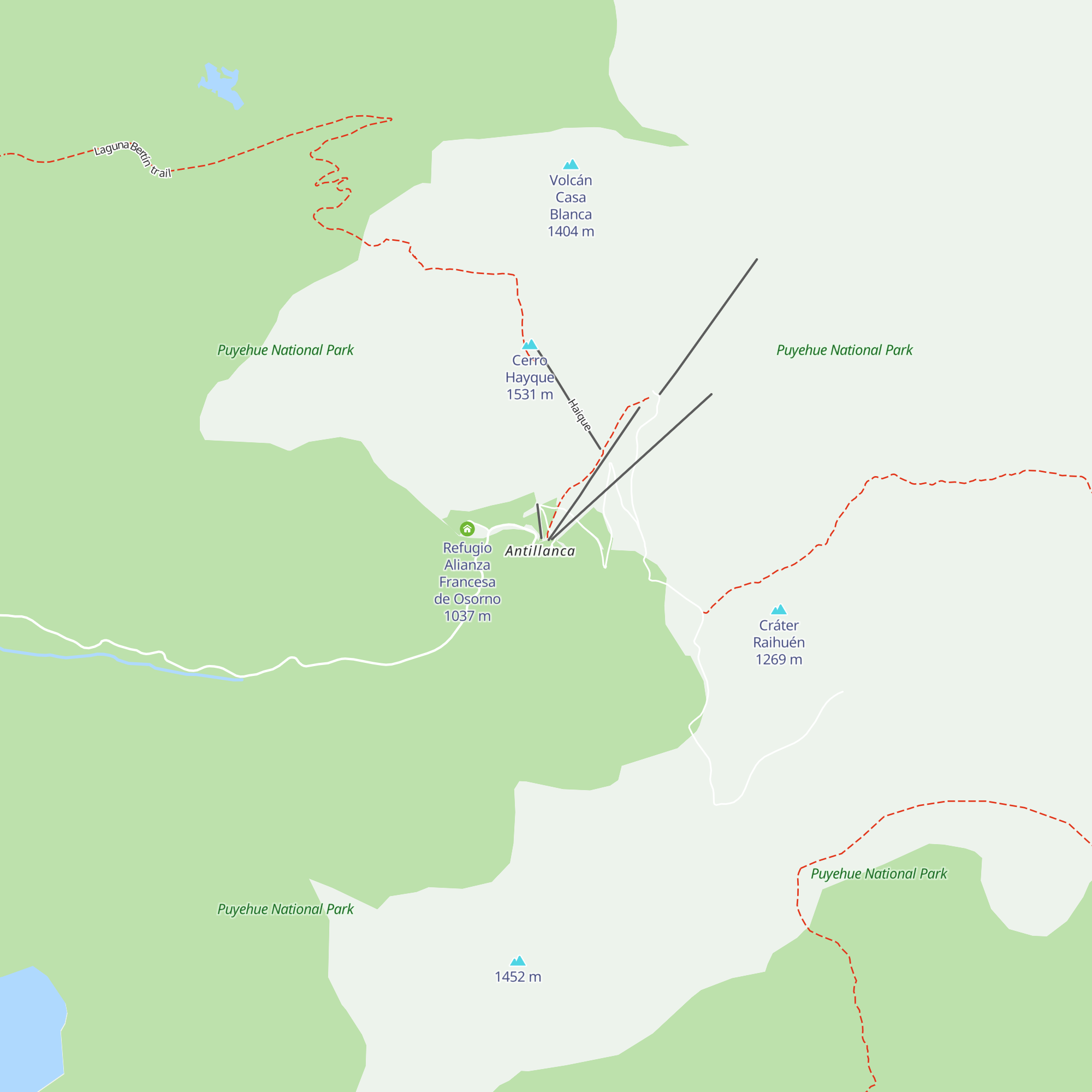 Refugio Antillanca map