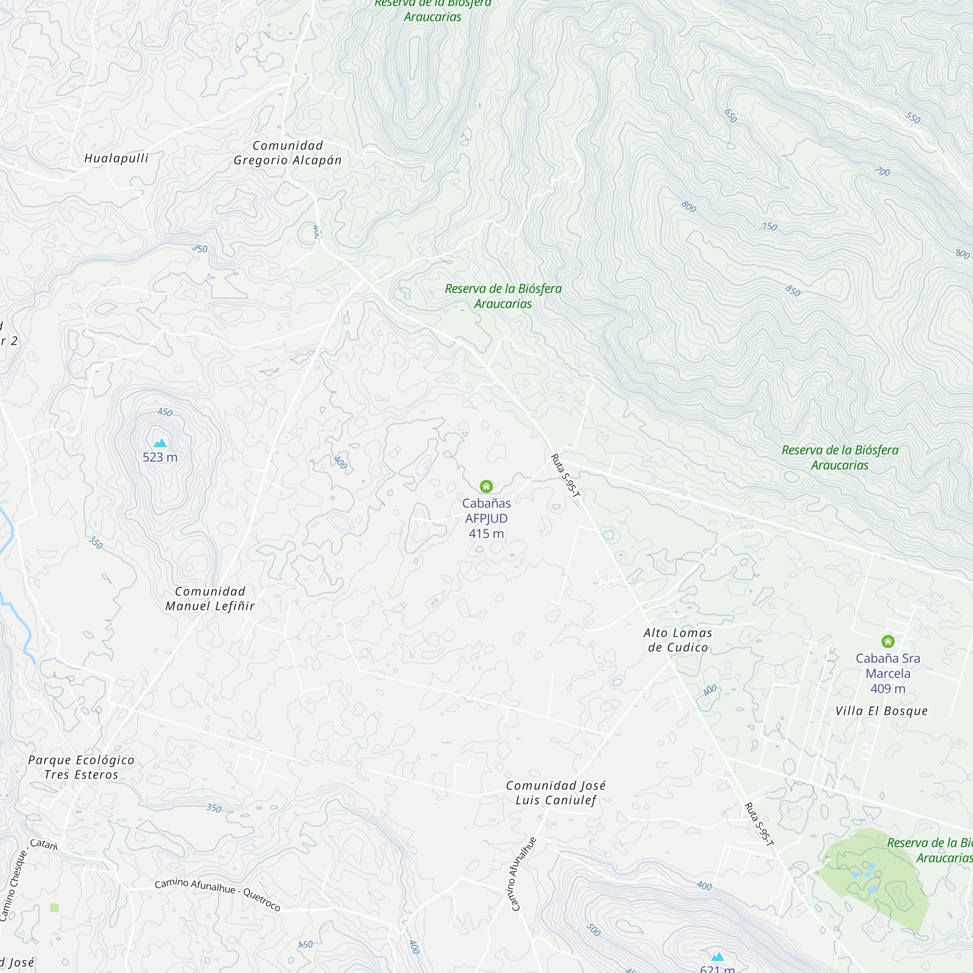 Cabañas AFPJUD map