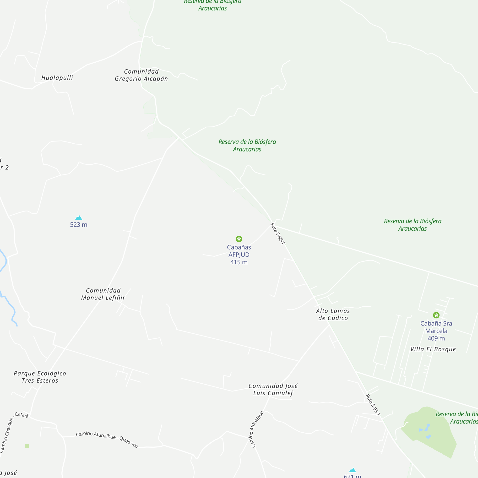Cabañas AFPJUD map
