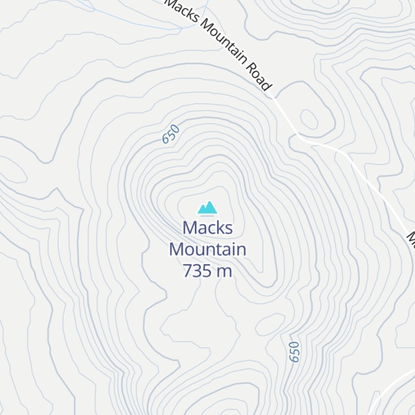 Map of Macks Mountain