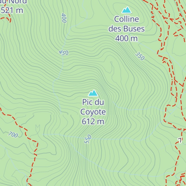 Map of Pic du Coyote