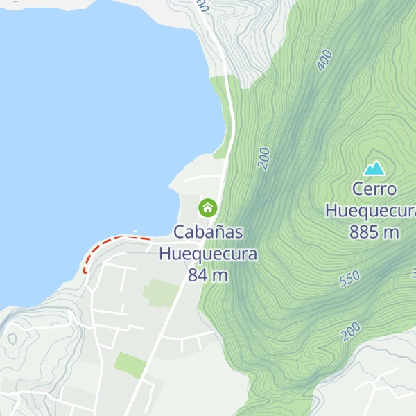 Map of Cabañas Huequecura