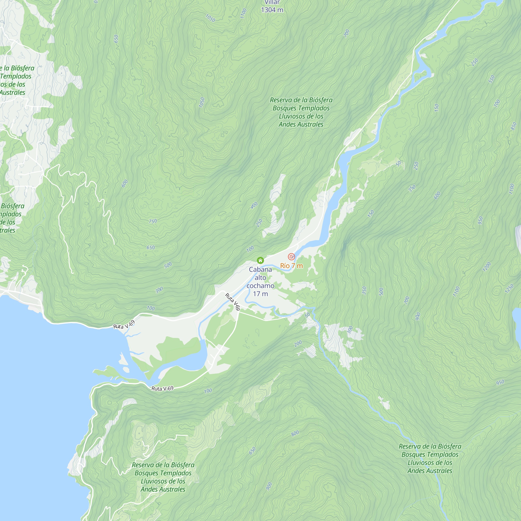 Cabana alto cochamo map