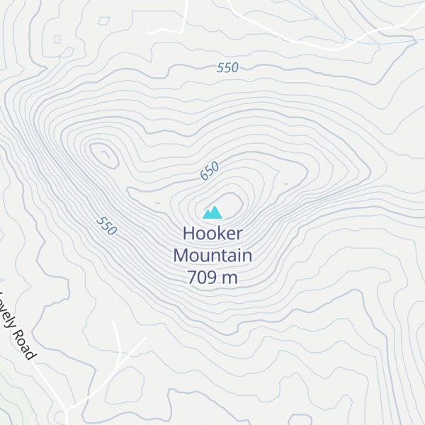 Map of Hooker Mountain