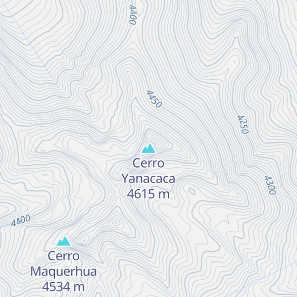 Map of Cerro Yanacaca