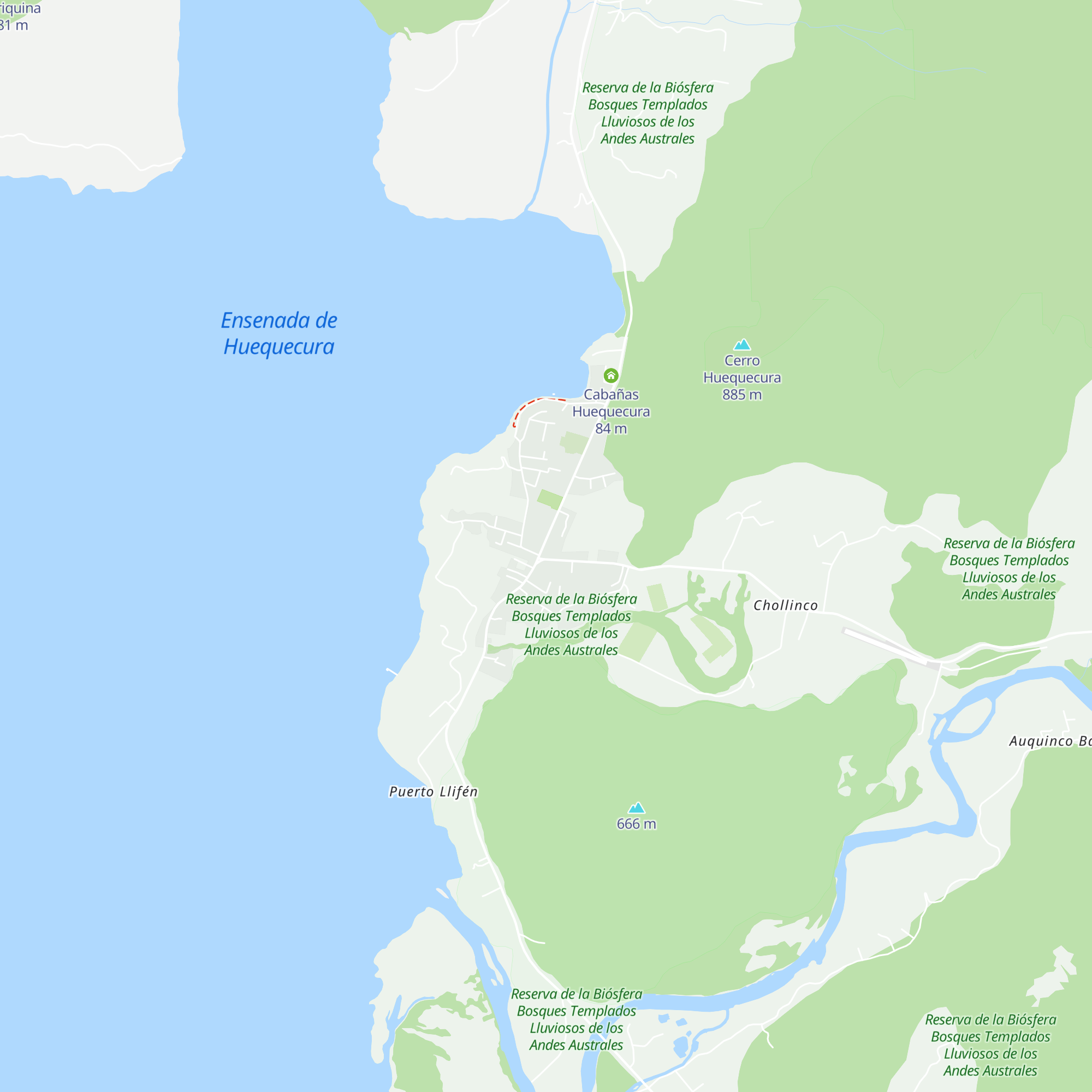 Cabañas Licán map