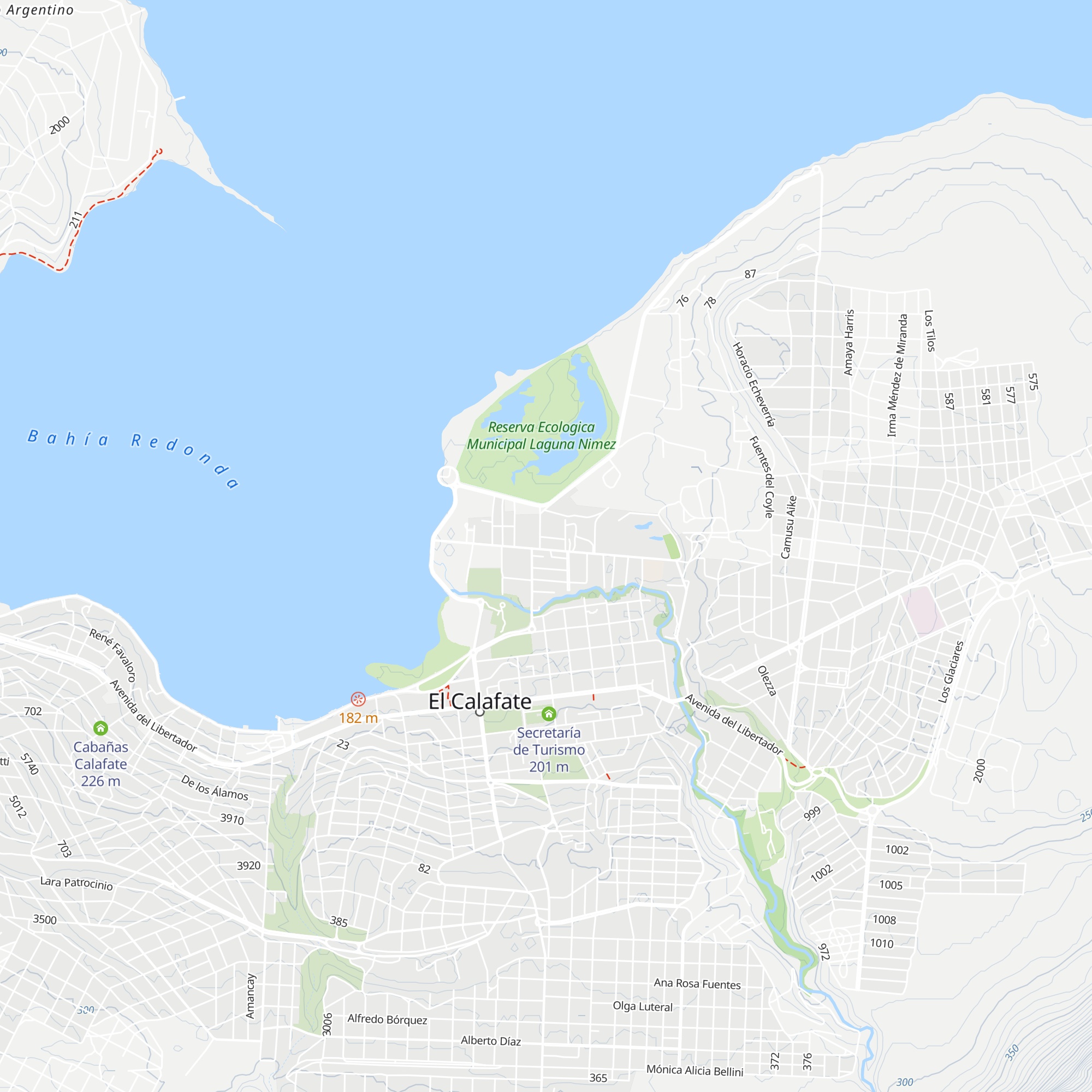 Cabañas Calafate map