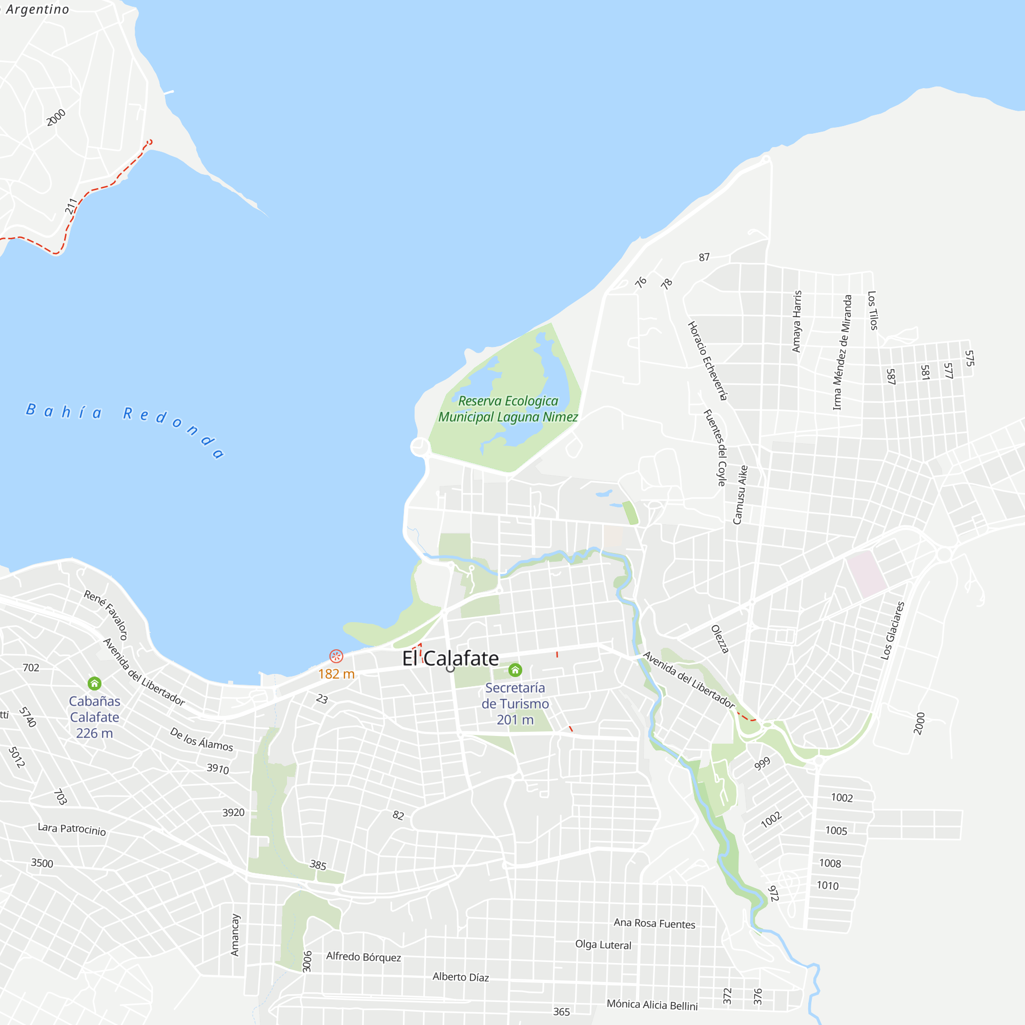Cabañas Calafate map