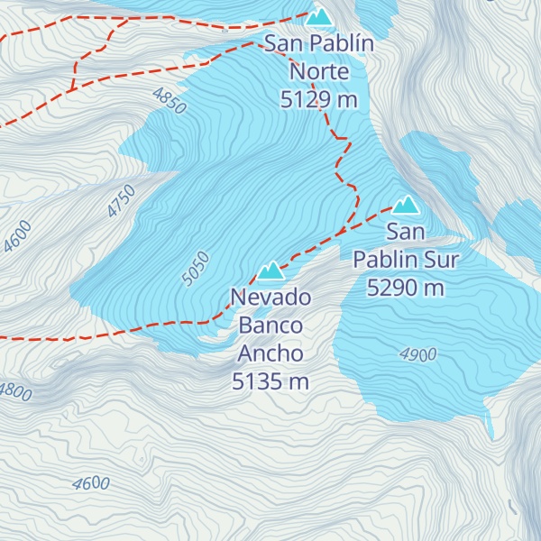 Map of Nevado Banco Ancho