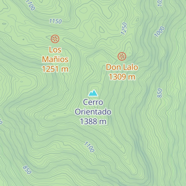 Map of Cerro Orientado