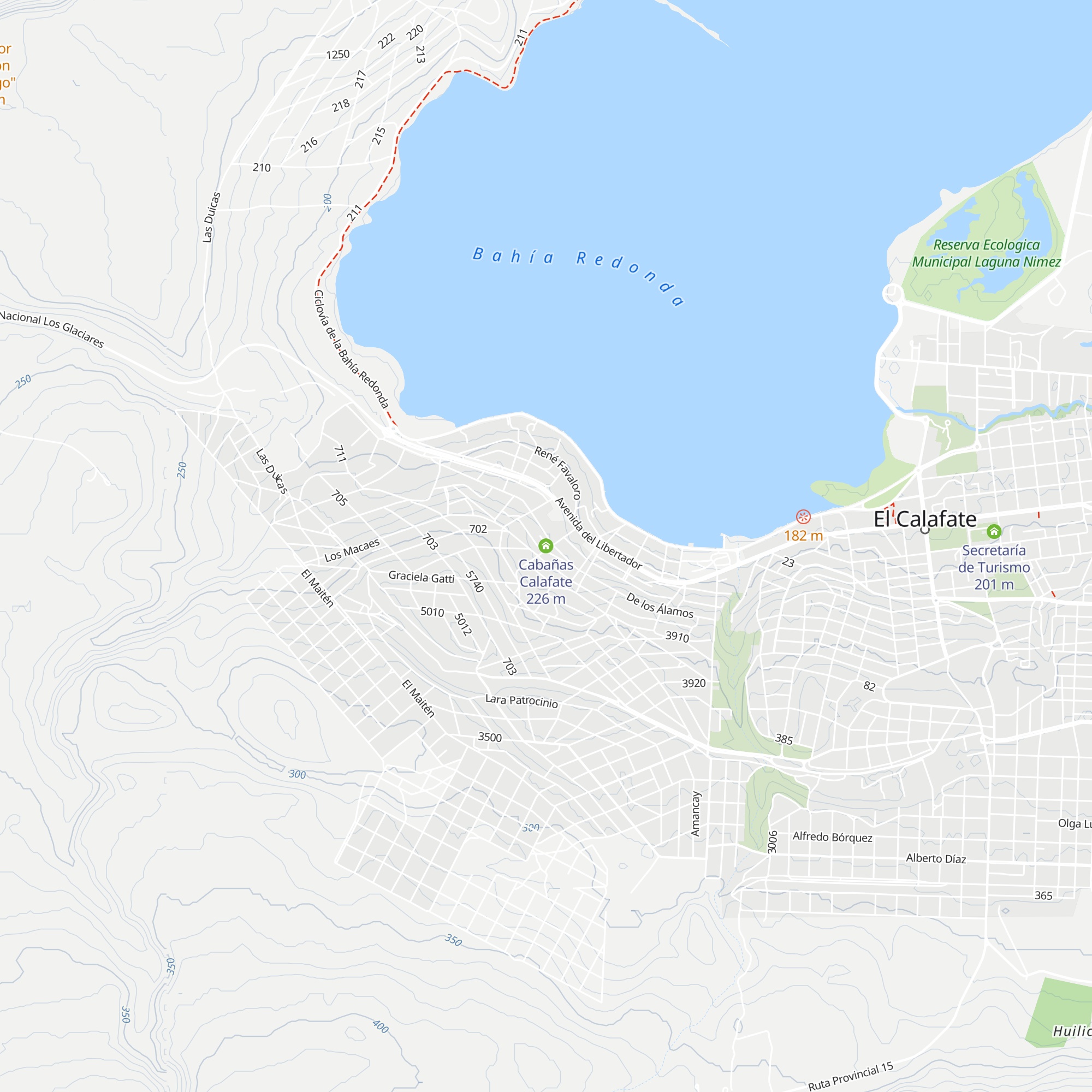 Cabañas Calafate map