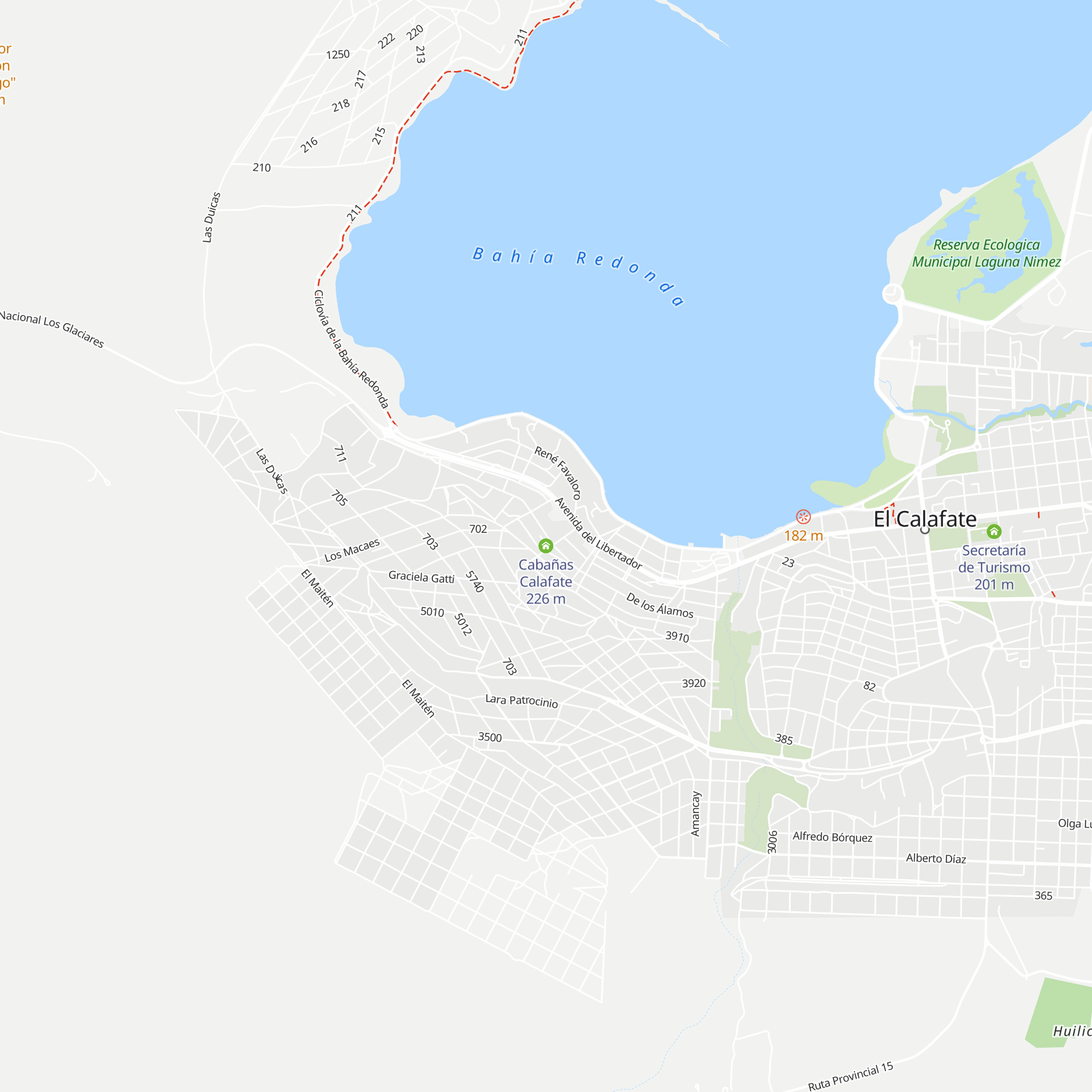 Cabañas Calafate map