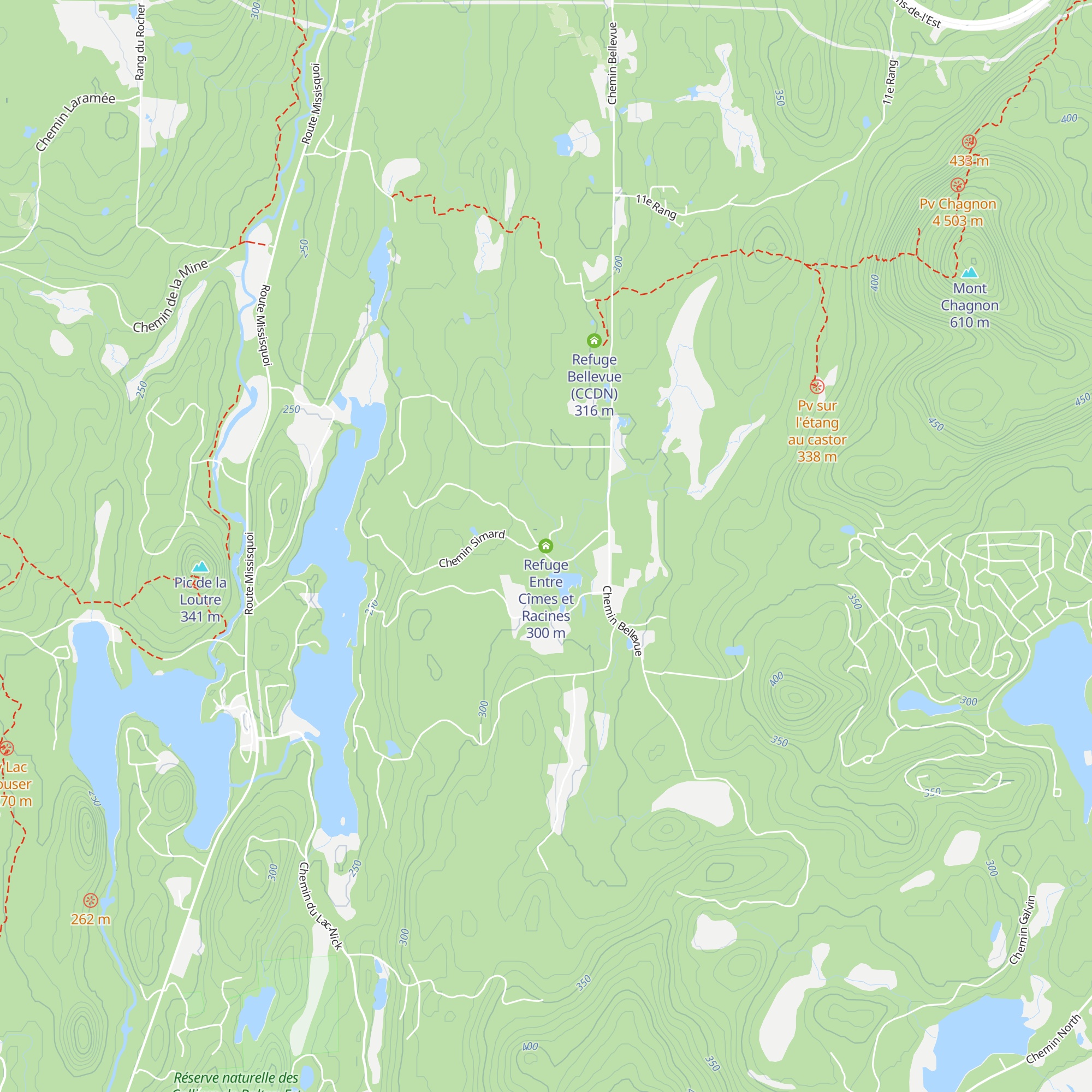 Refuge Entre Cîmes et Racines map