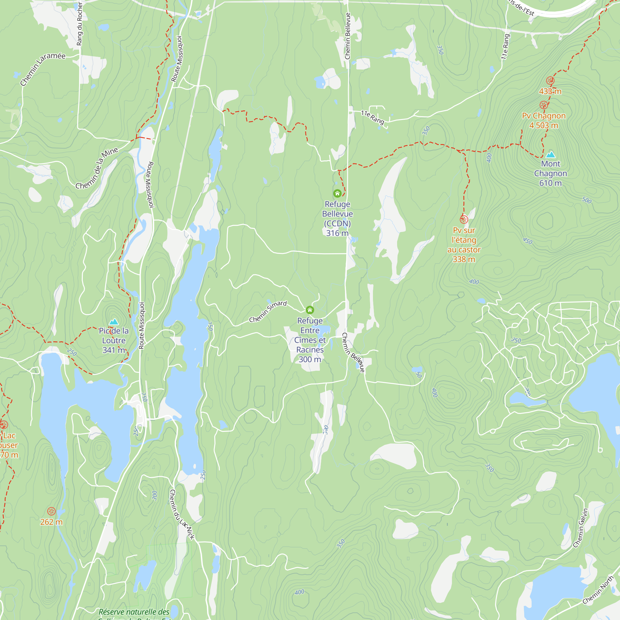 Refuge Entre Cîmes et Racines map