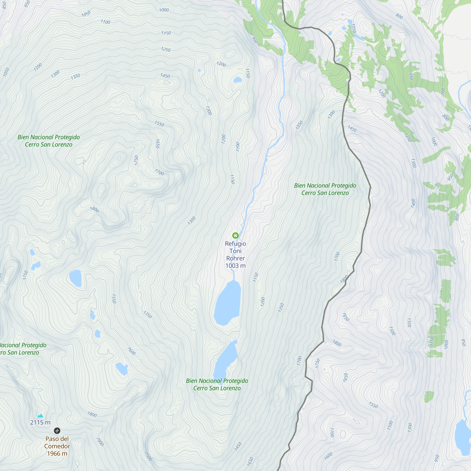 Refugio Toni Rohrer map