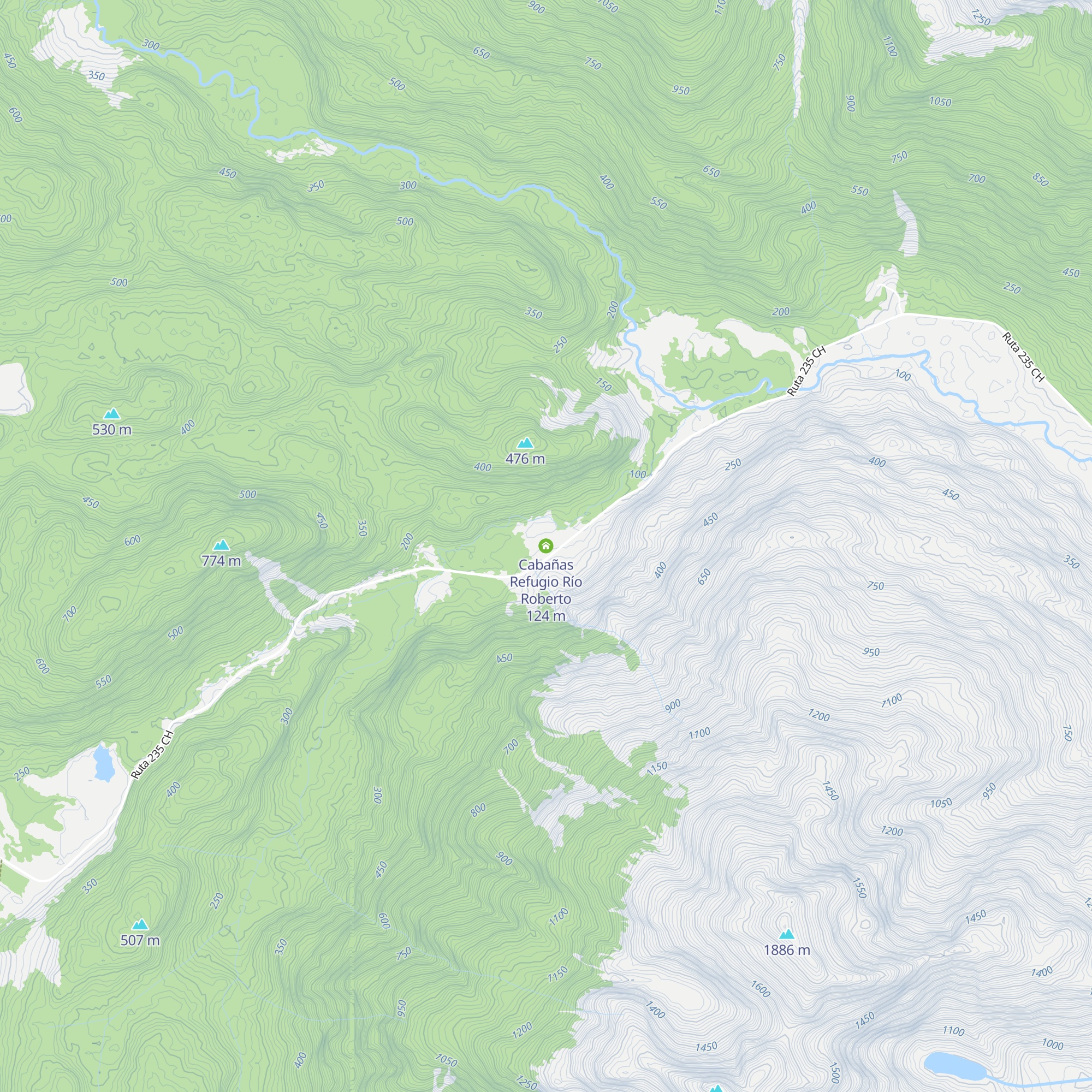 Cabañas Refugio Río Roberto map